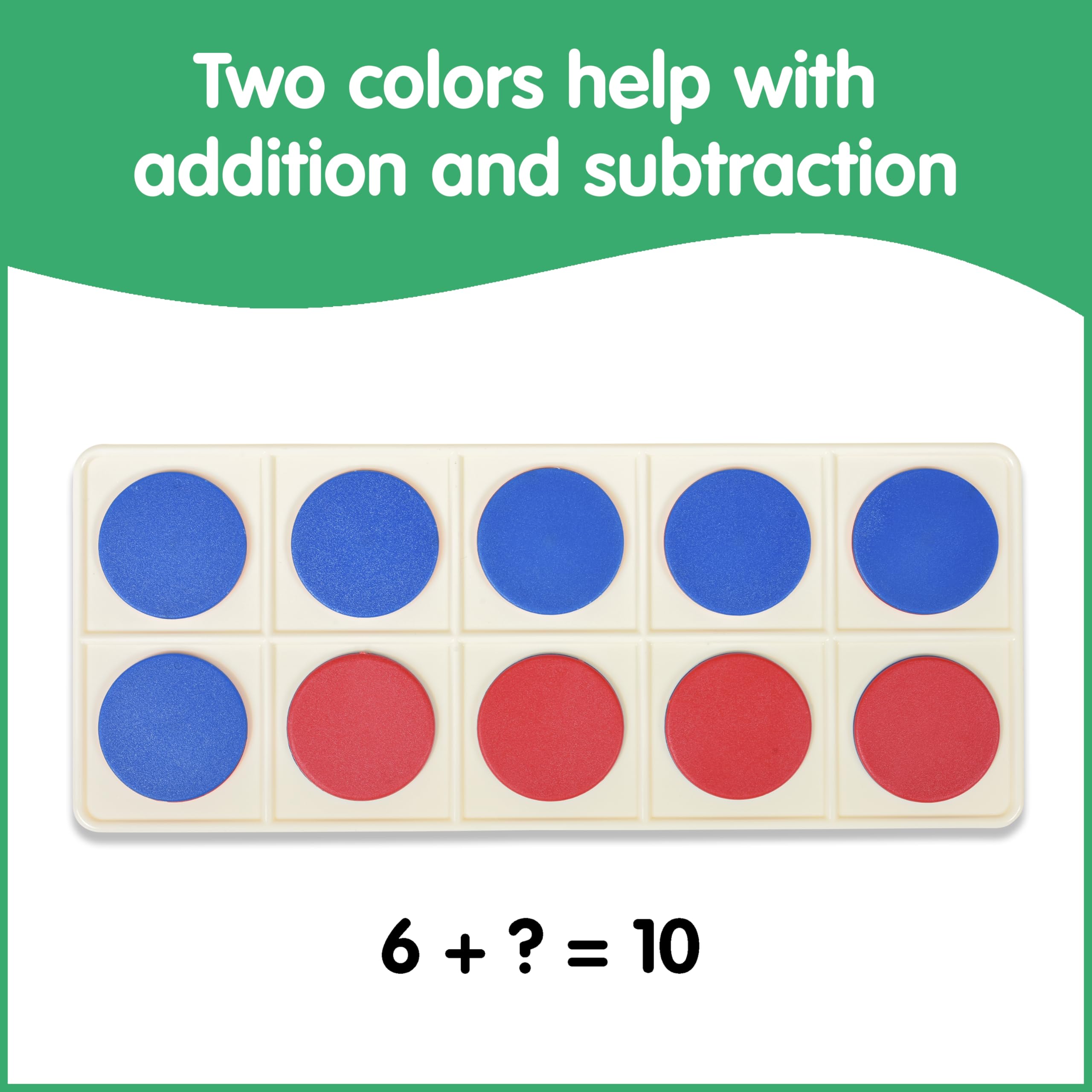 edxeducation Ten Frame Classroom Set - 16 Frames & 160 Two-Color Counters | Plastic 5