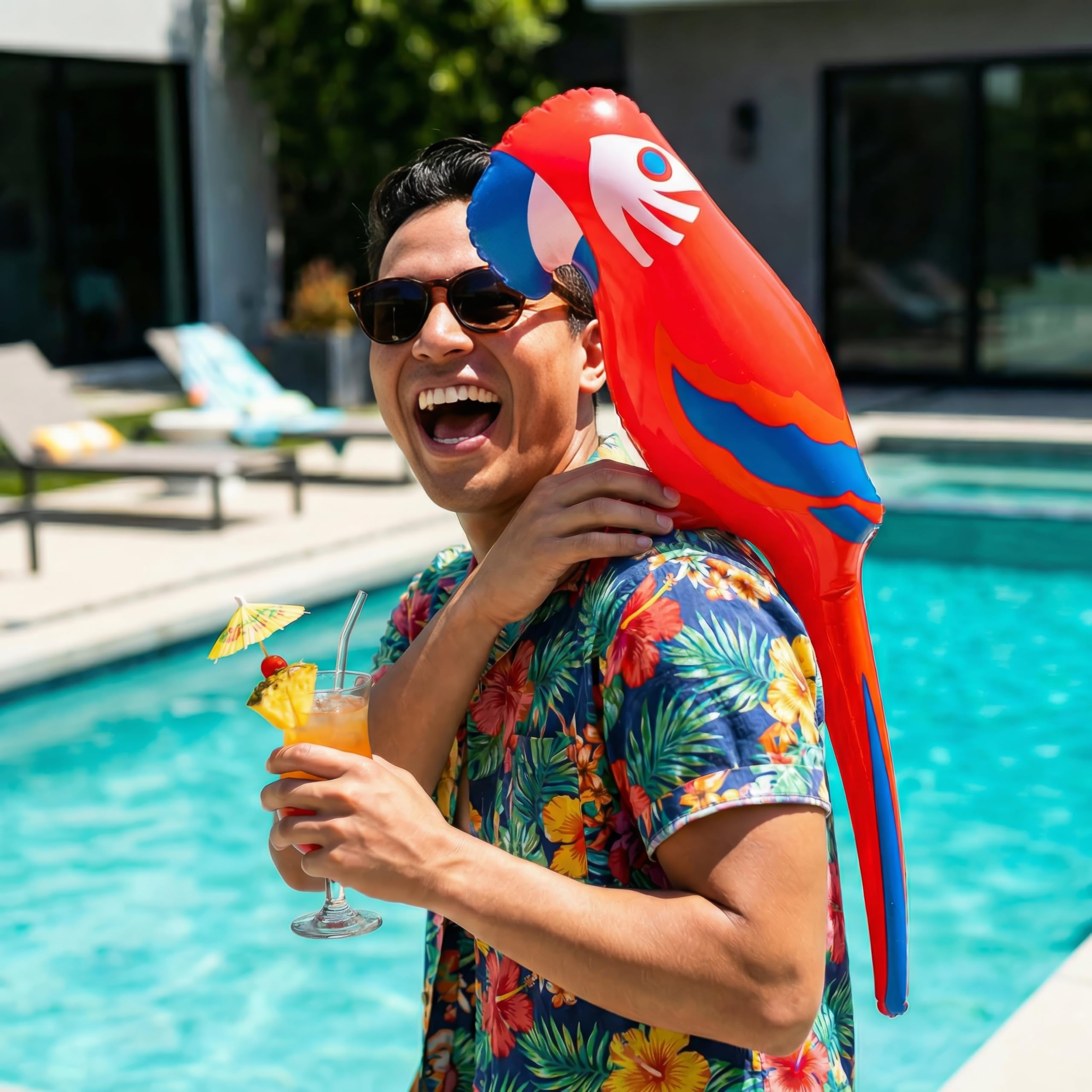 HENBRANDT Inflatable Parrot 48cm Tropical Bird Blow Up Animal for Party Decor 4