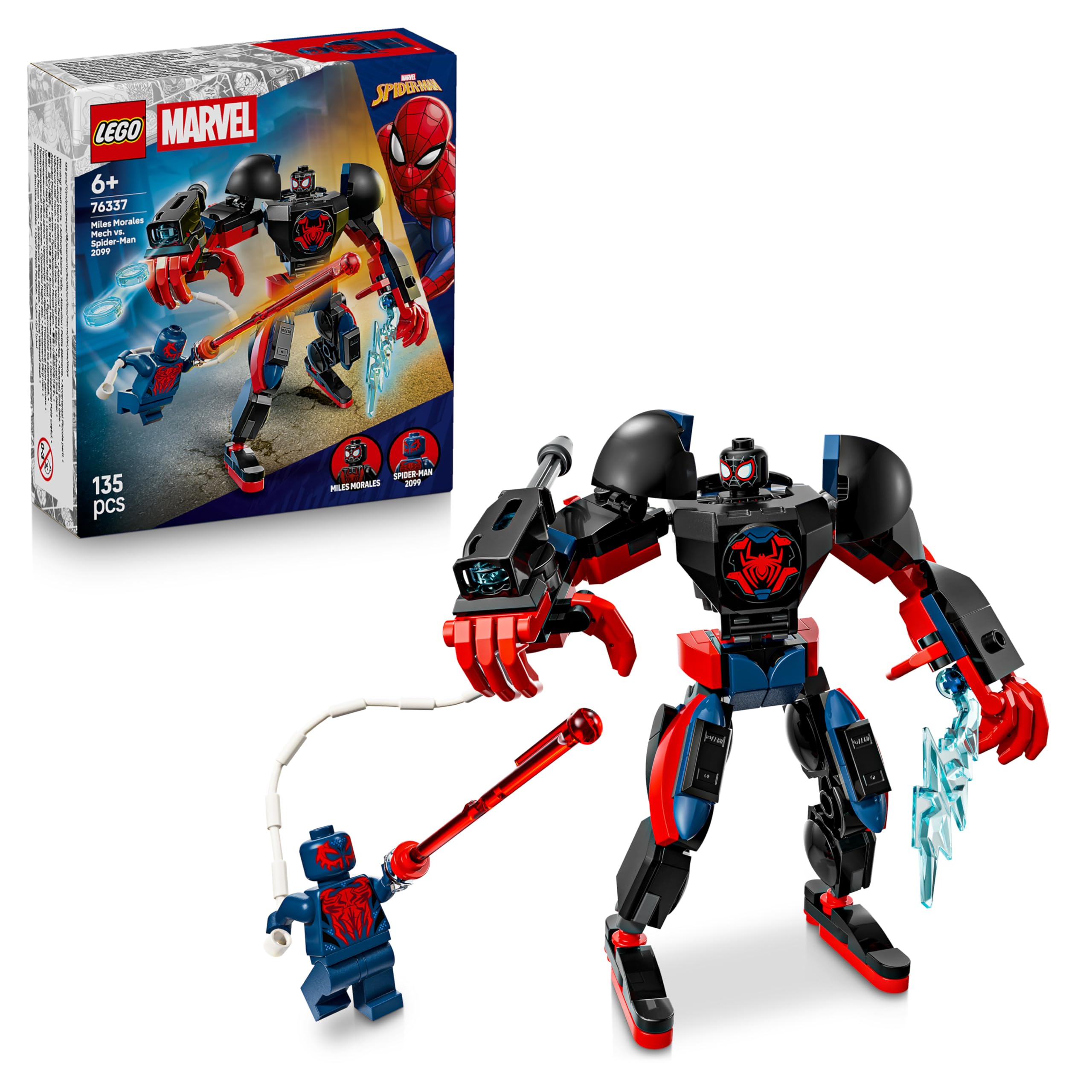 LEGO Marvel Miles Morales Mech vs. Spider-Man 2099 Building Set | Ages 6+