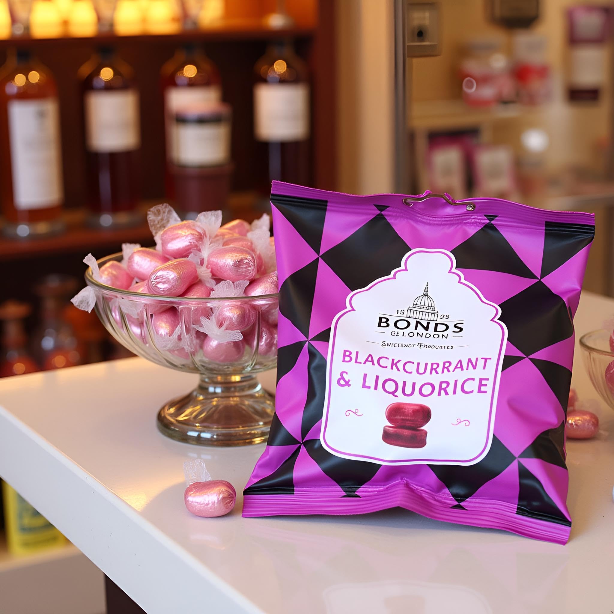 Bonds of London Blackcurrant & Liquorice Bags - Retro Vegetarian Boiled Sweets | 12 x 120g Multipack 4