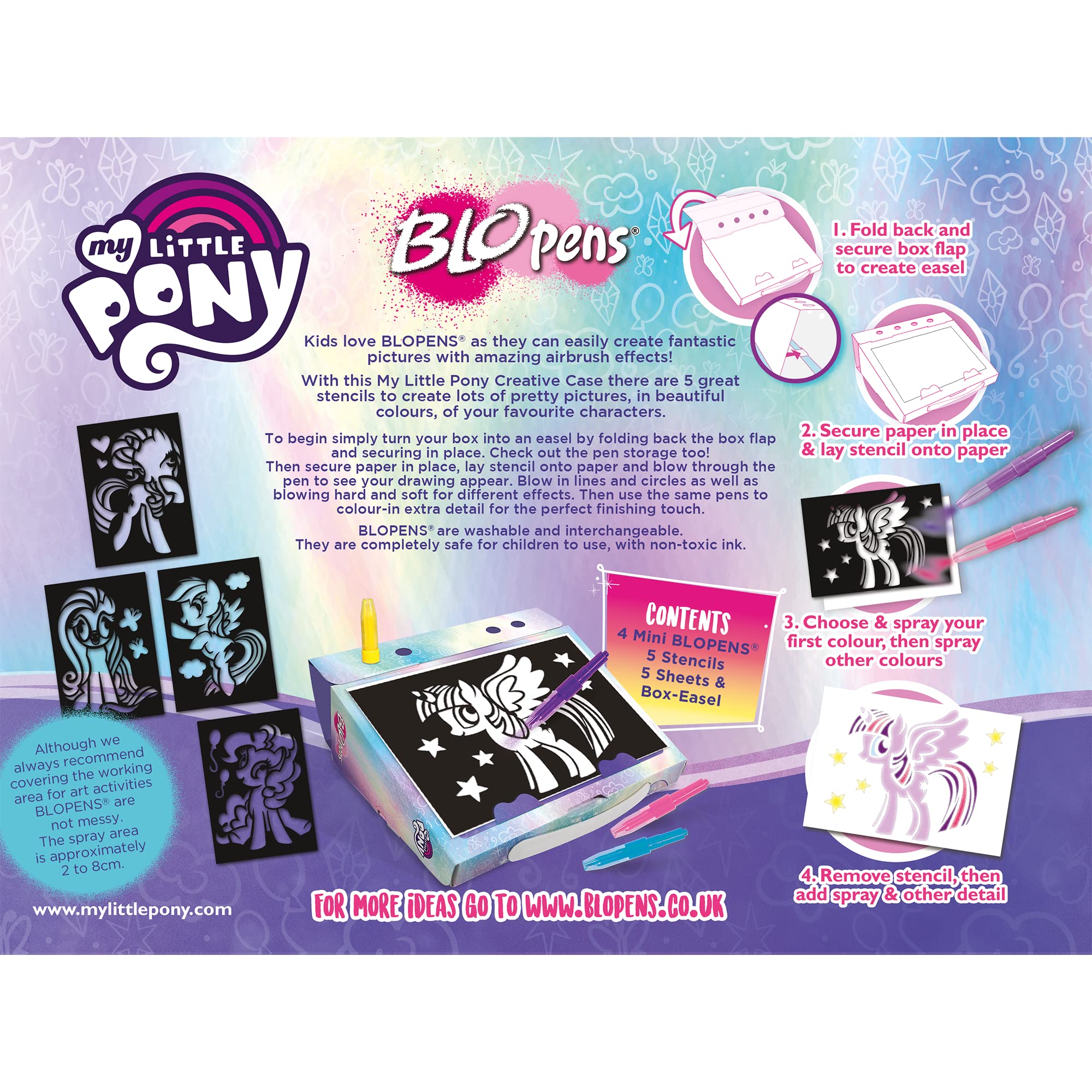 John Adams My Little Pony BLOPENS Creative Case | Airbrush Art Kit | Ages 4-8 | 9 Count 4