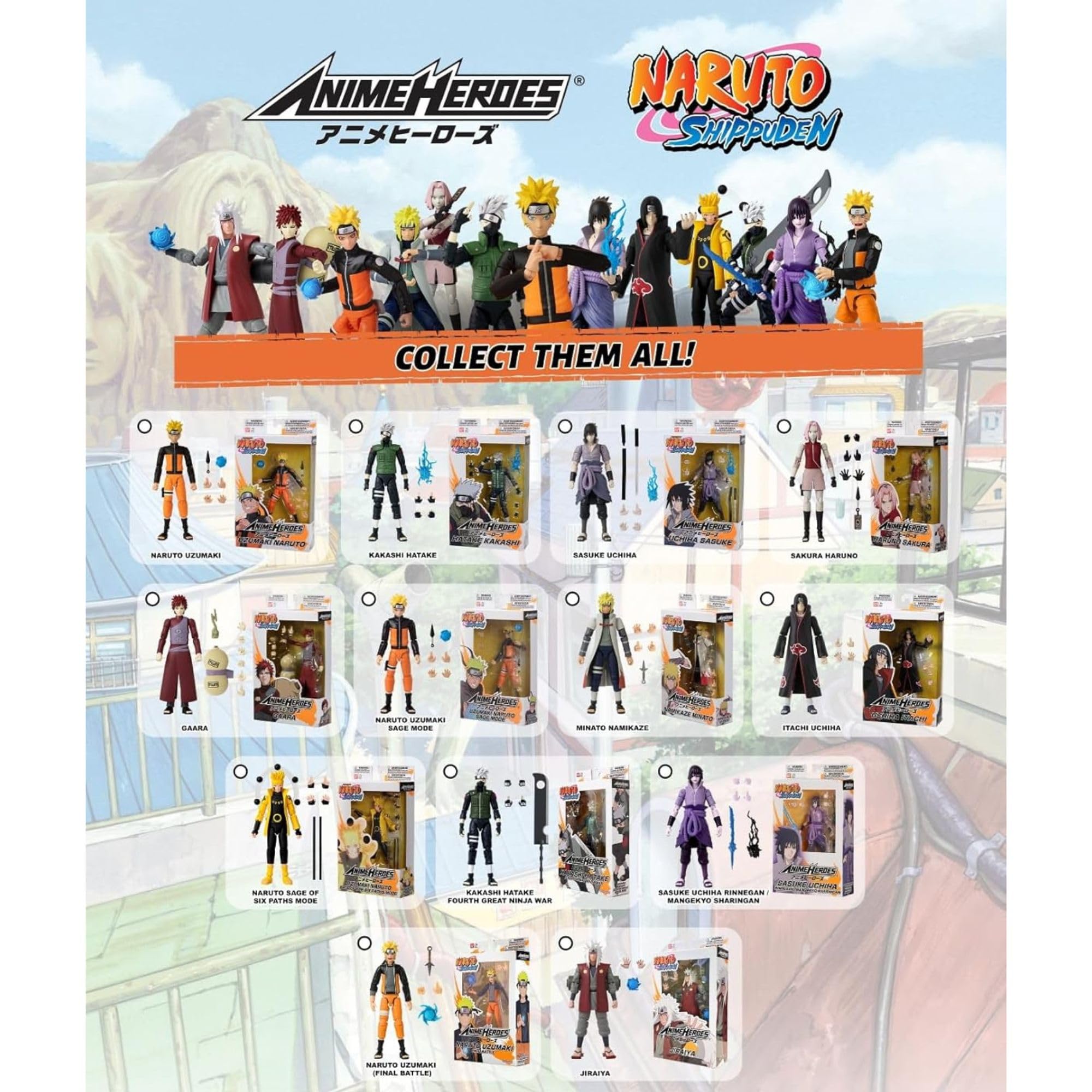 BANDAI Naruto Anime Heroes Sasuke Uchiha Action Figure - 17cm, 17 Points of Articulation 6