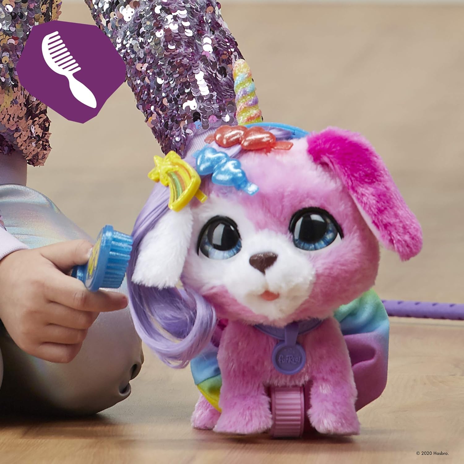 furReal Glamalots Interactive Pet Toy - Groom, Style & Walk with Sounds, 7 Accessories, Ages 4+ 3