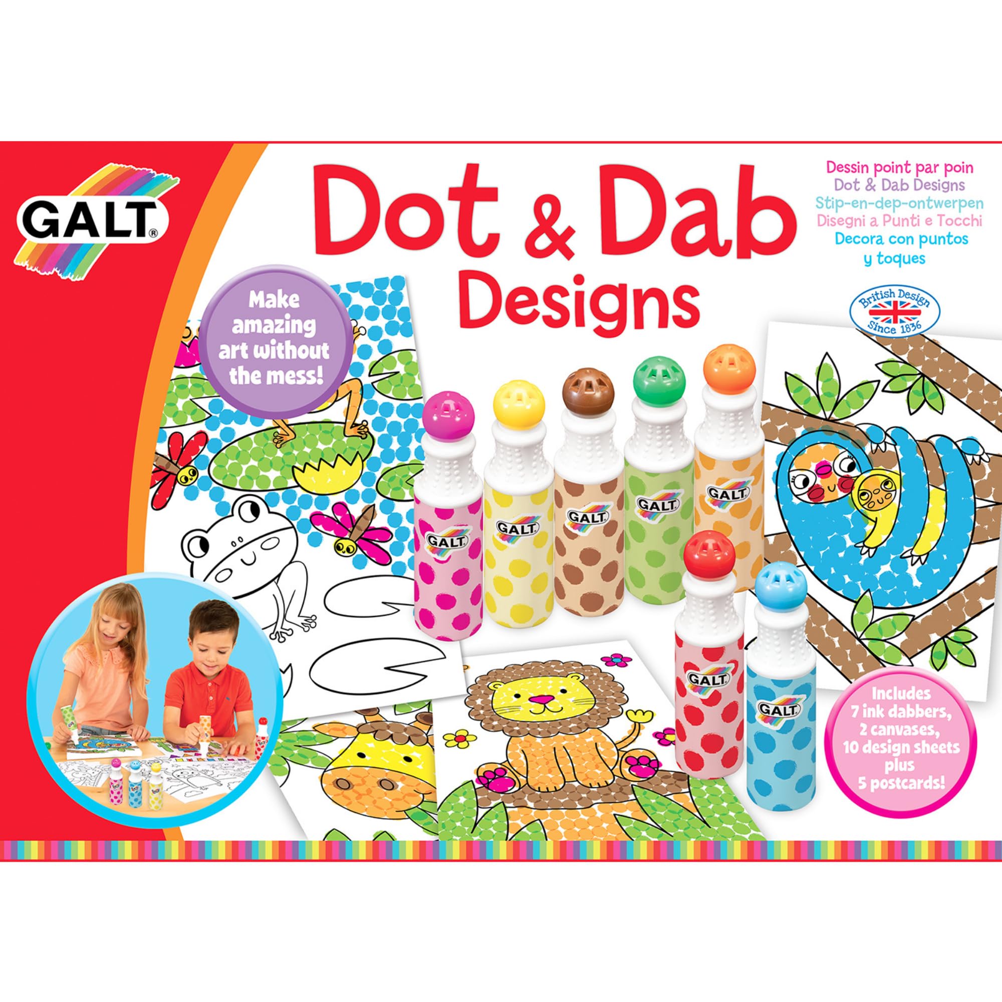 Galt Dot & Dab Craft Kit for Kids - Mess-Free Dot Art Set with 7 Anti-Leak Dabbers 4