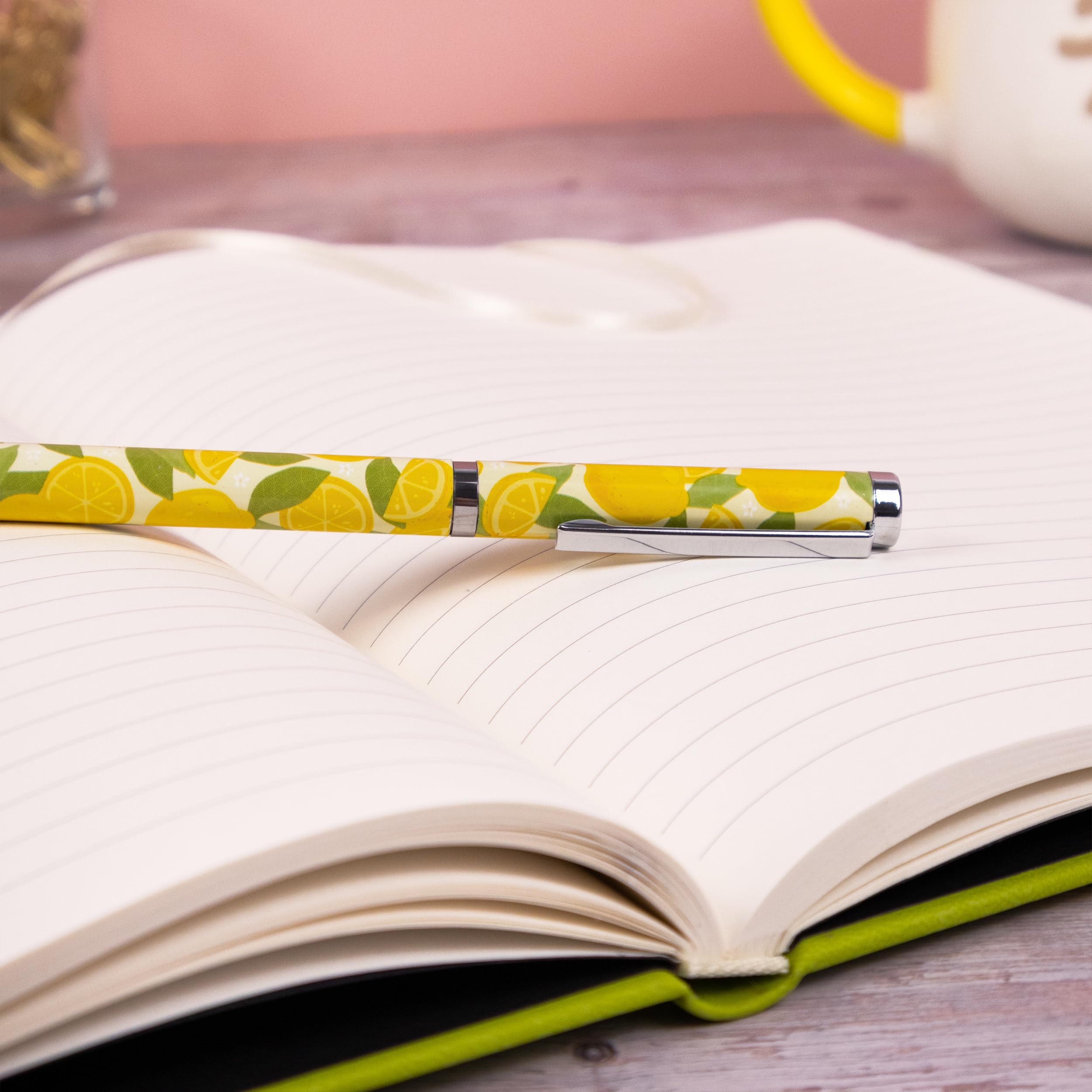 Robert Frederick Lemons Ballpoint Pen - Black Ink Twist Nib | Gift Box Included | Yellow 4