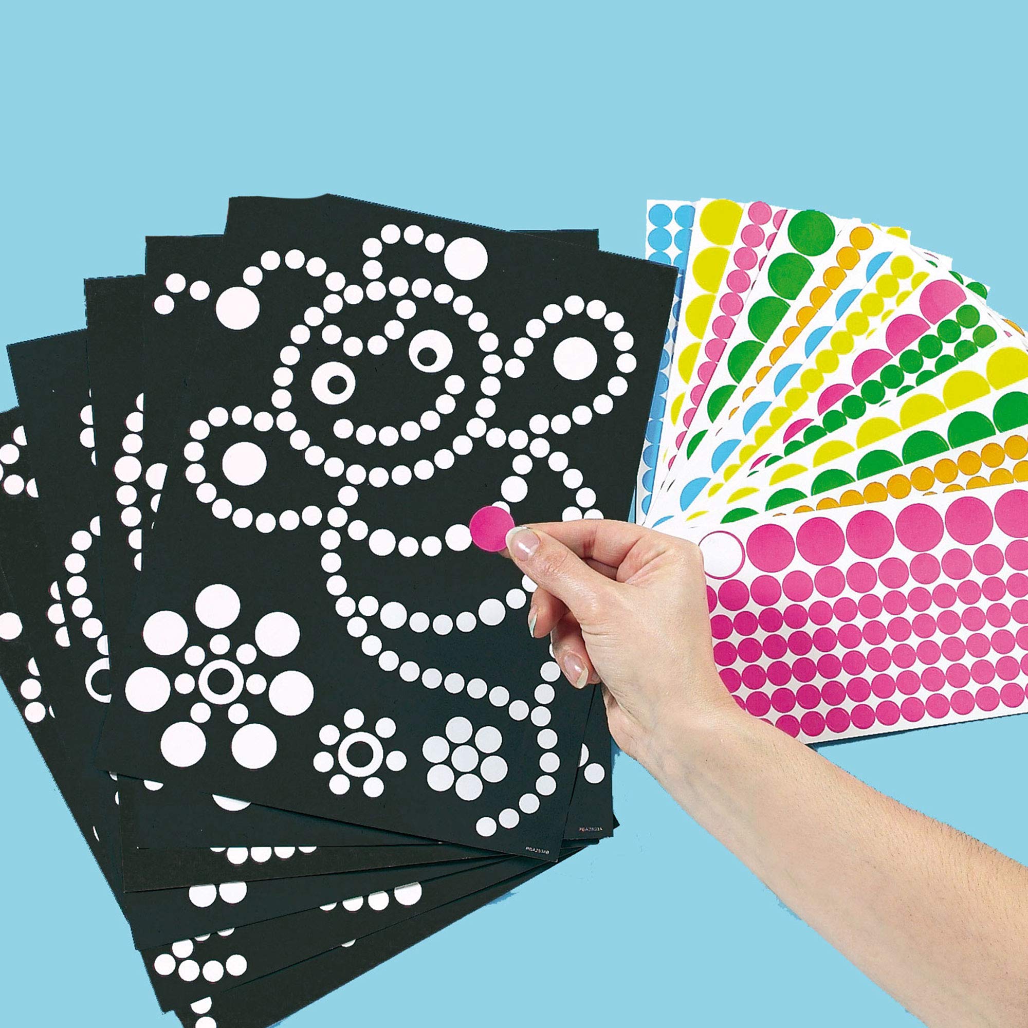 Baker Ross ET113 Dotty Sticker Art Pack of 8 for Kids Crafting | Assorted Designs | Vinyl Stickers 3