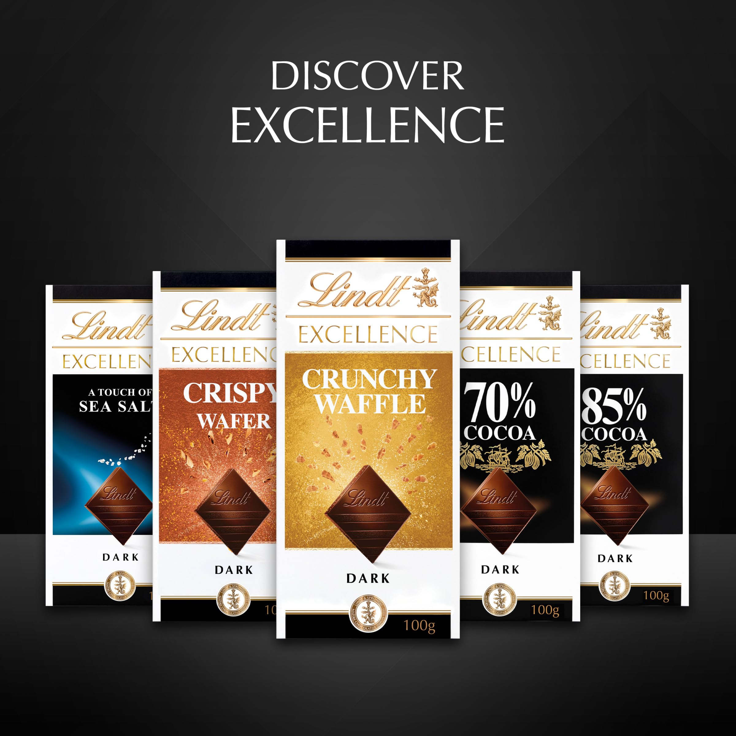 Lindt - Excellence Dunkle Schokolade Knusperwaffel Riegel 100g