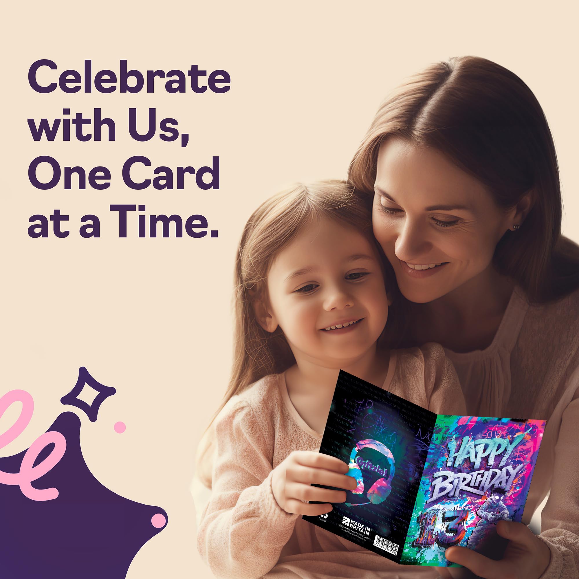 Giftzie Epic Gamer 13th Birthday Card for Boys & Girls | 5x7 Inch | Uncoated Interior for No Smudging 4