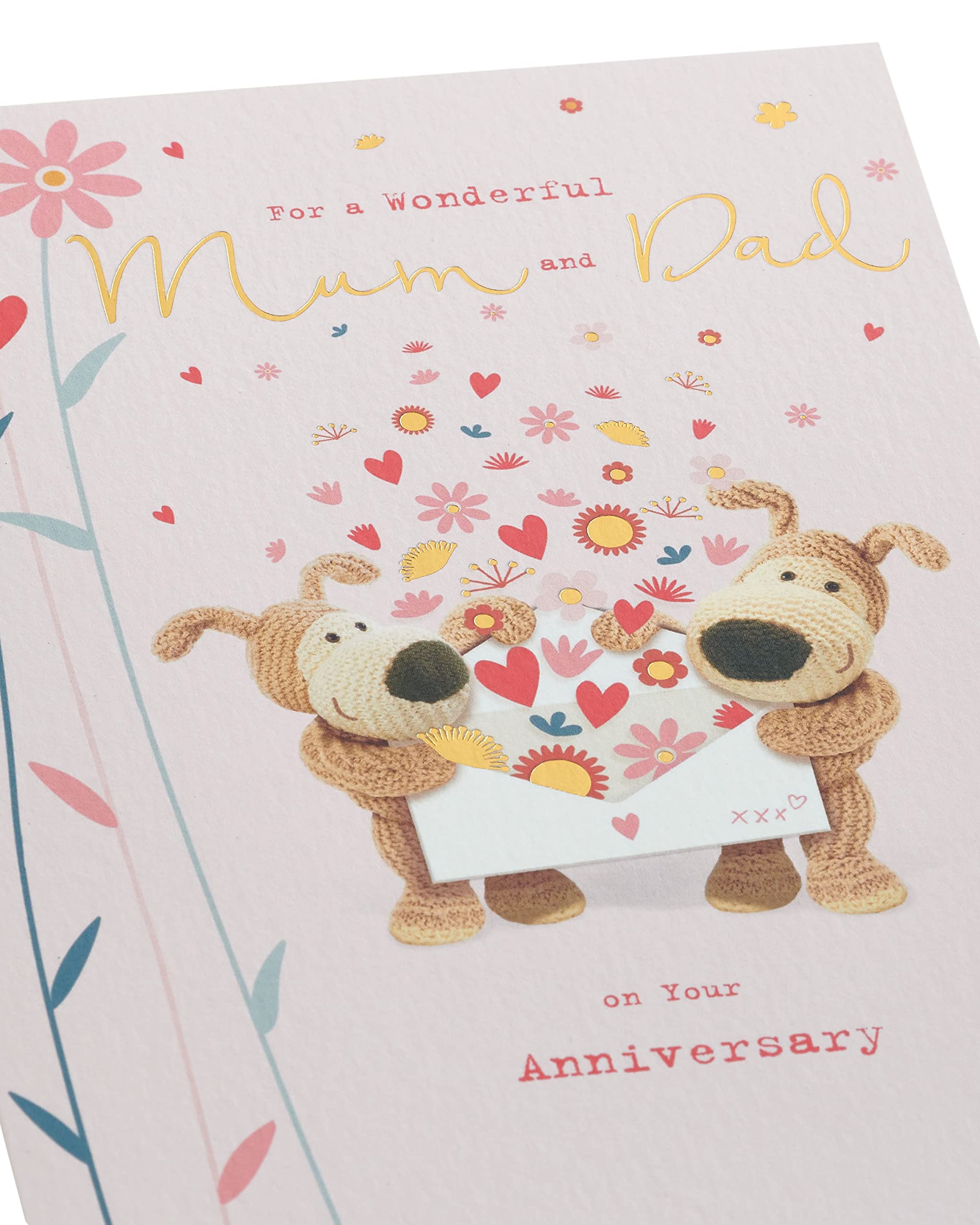 Boofle Mum & Dad Anniversary Card | Gold Foil Detailing | 155 x 235 mm 4