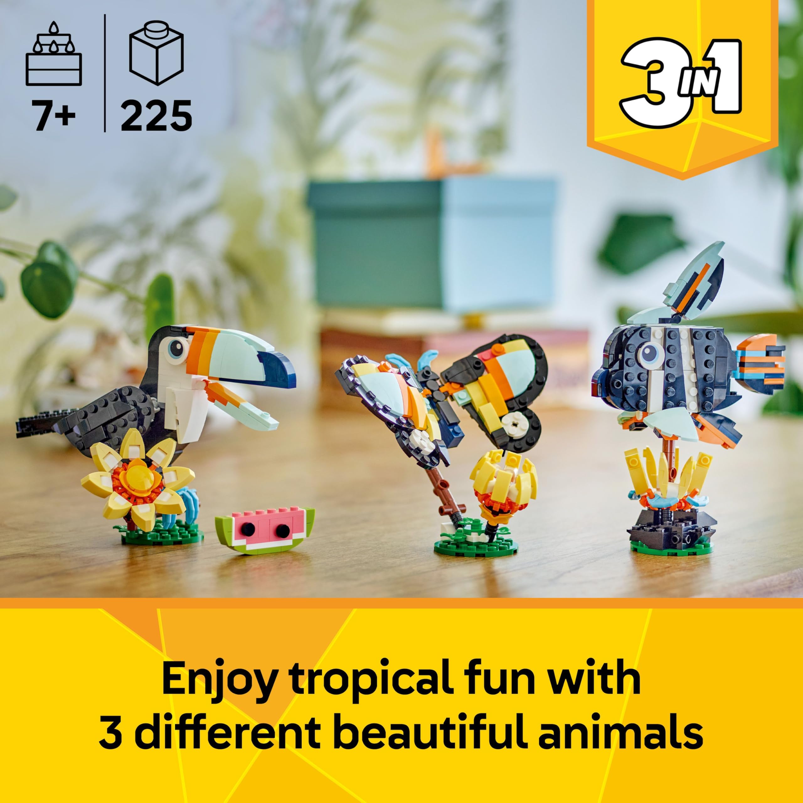 LEGO Creator 3in1 Wild Animals: Tropical Toucan 31173 Building Set | Ages 7+ | 3 Models in 1