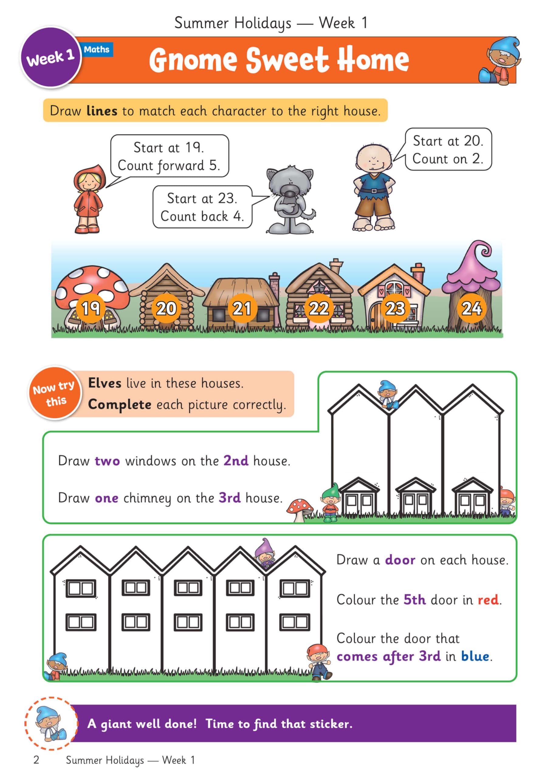 CGP Summer Holidays Activity Workbook - Year 1 to Year 2 Transition | 64 Pages | Paperback