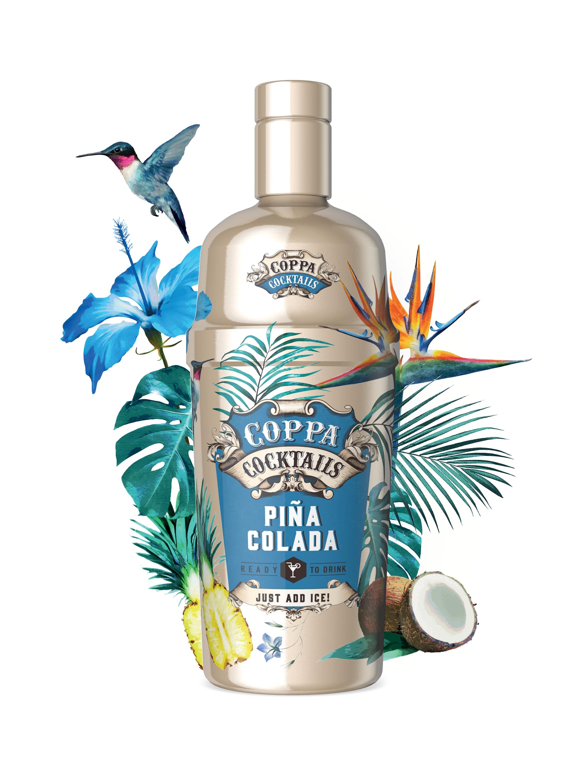 Coppa Cocktails Piña Colada Ready-to-Drink Cocktail | 10.0% ABV | 700ml Bottle