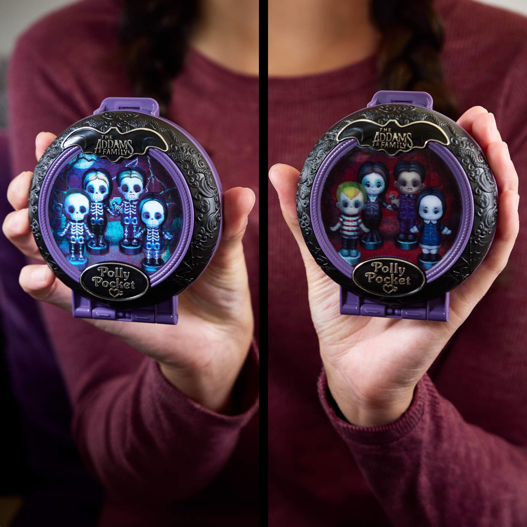 Polly Pocket The Addams Family Collector Playset - 4 Dolls & Haunted Mansion Compact for Ages 4-10 4