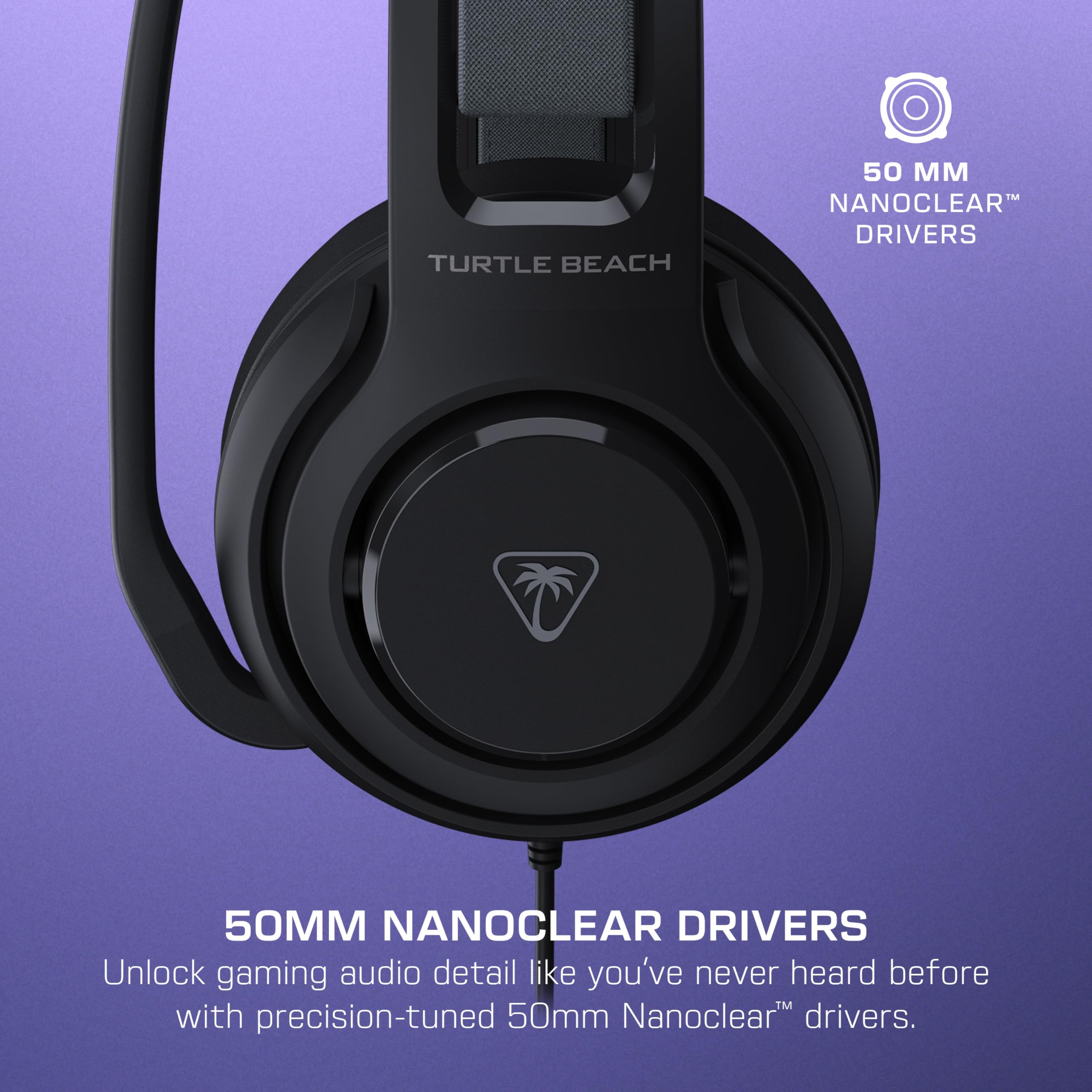 Turtle Beach Atlas 200 Wired PC Gaming Headset - Black | 24-bit Audio | Waves 3D Audio