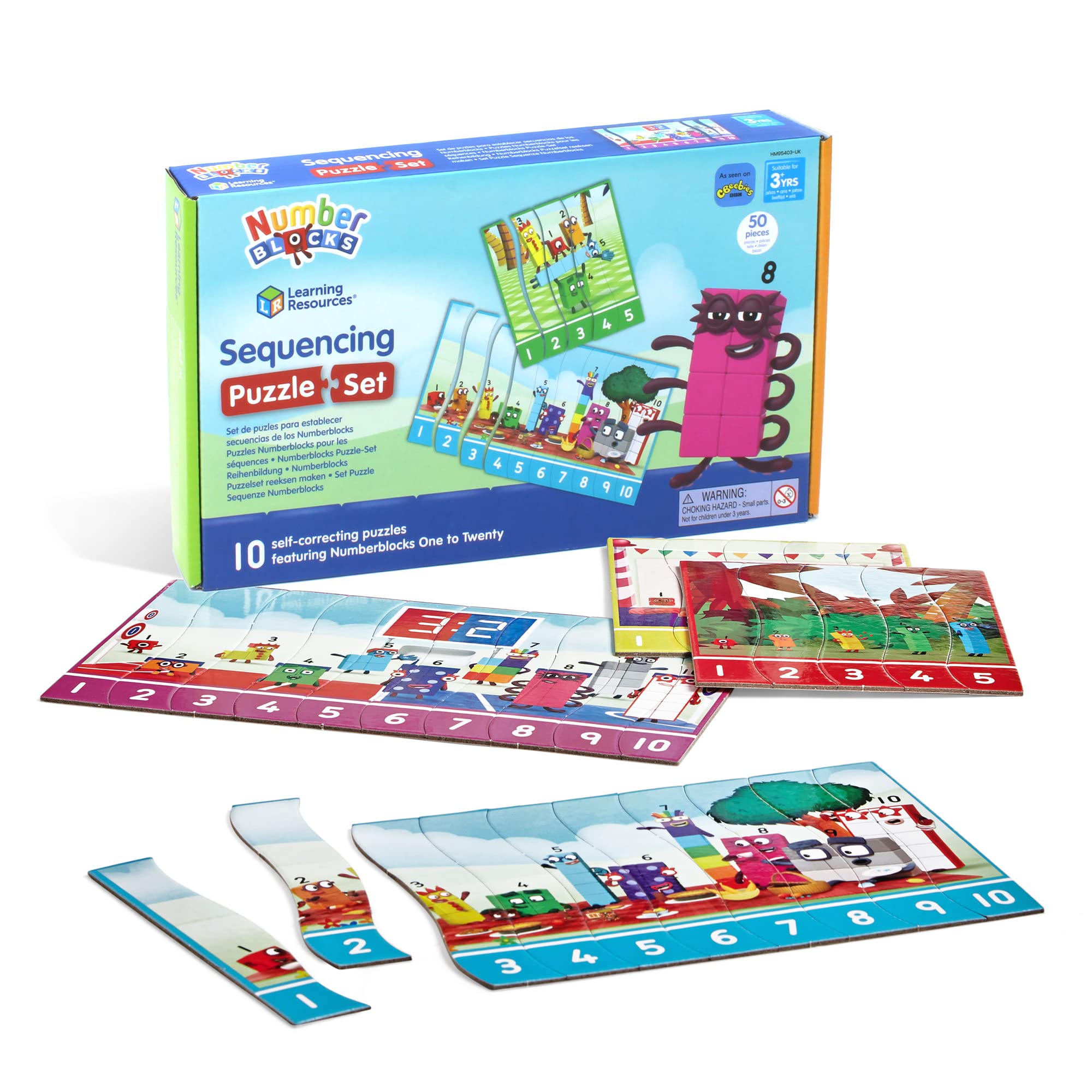 Learning Resources Numberblocks Sequencing Puzzles (1-20) - Educational Counting & Math Skills 1