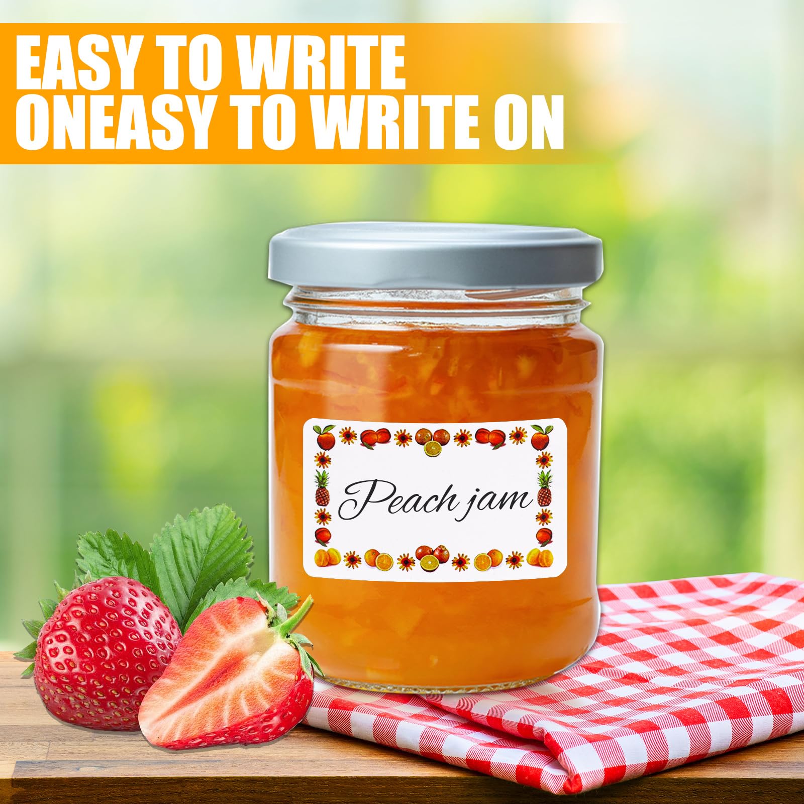 ASelected 1000 Pcs Jam Jar Labels, 30 x 50 mm All-Purpose Self-Adhesive Stickers, Multi-colored 4