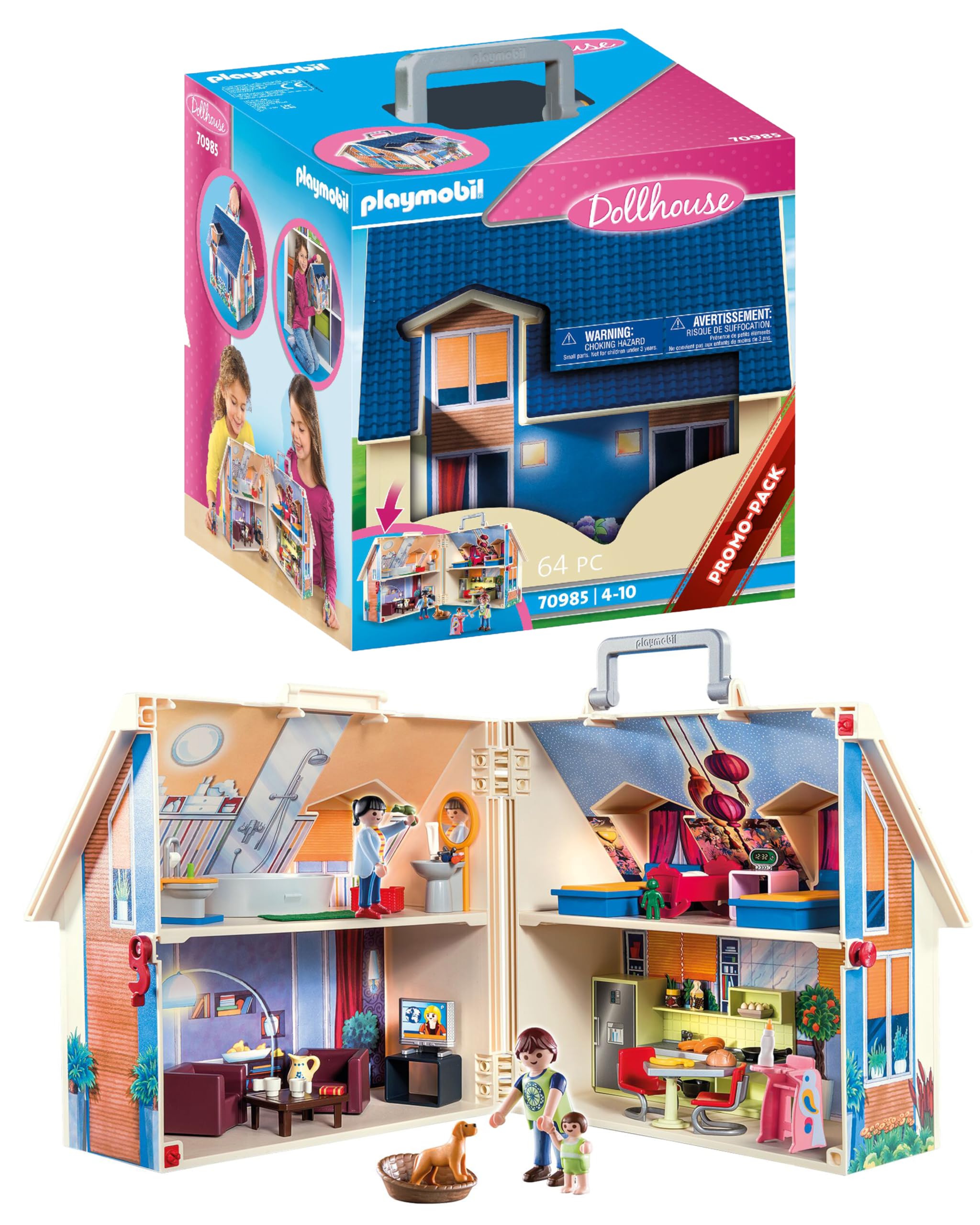 Playmobil Take Along Modern Doll House Playset | Ages 4+ | 64 Pieces