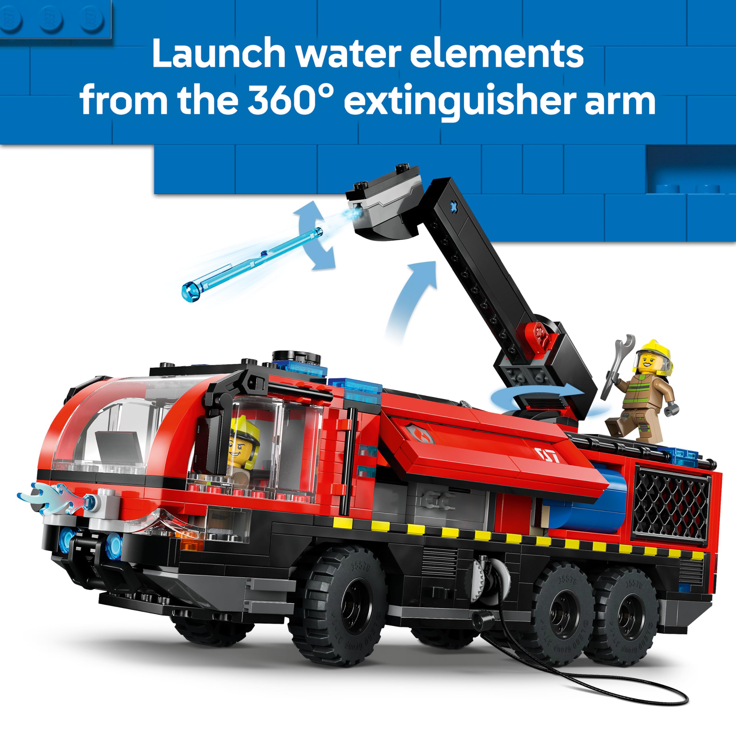 LEGO City Airport Fire Engine Truck Toy 60499 | Ages 7+ | 4 Firefighter Minifigures 5