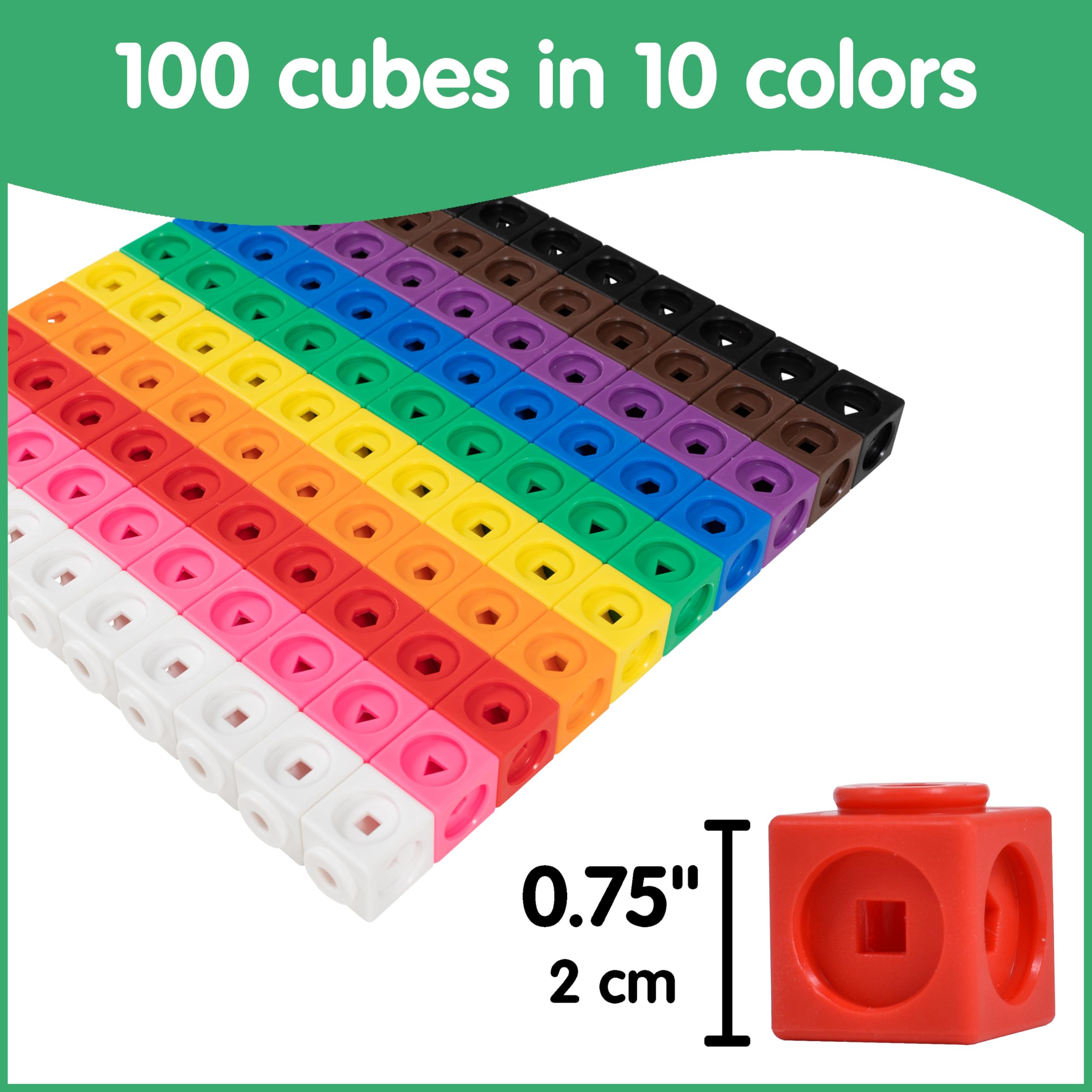 edxeducation Math Cubes - Set of 100 Linking Cubes for Early Maths & STEM | Ages 3+ 3