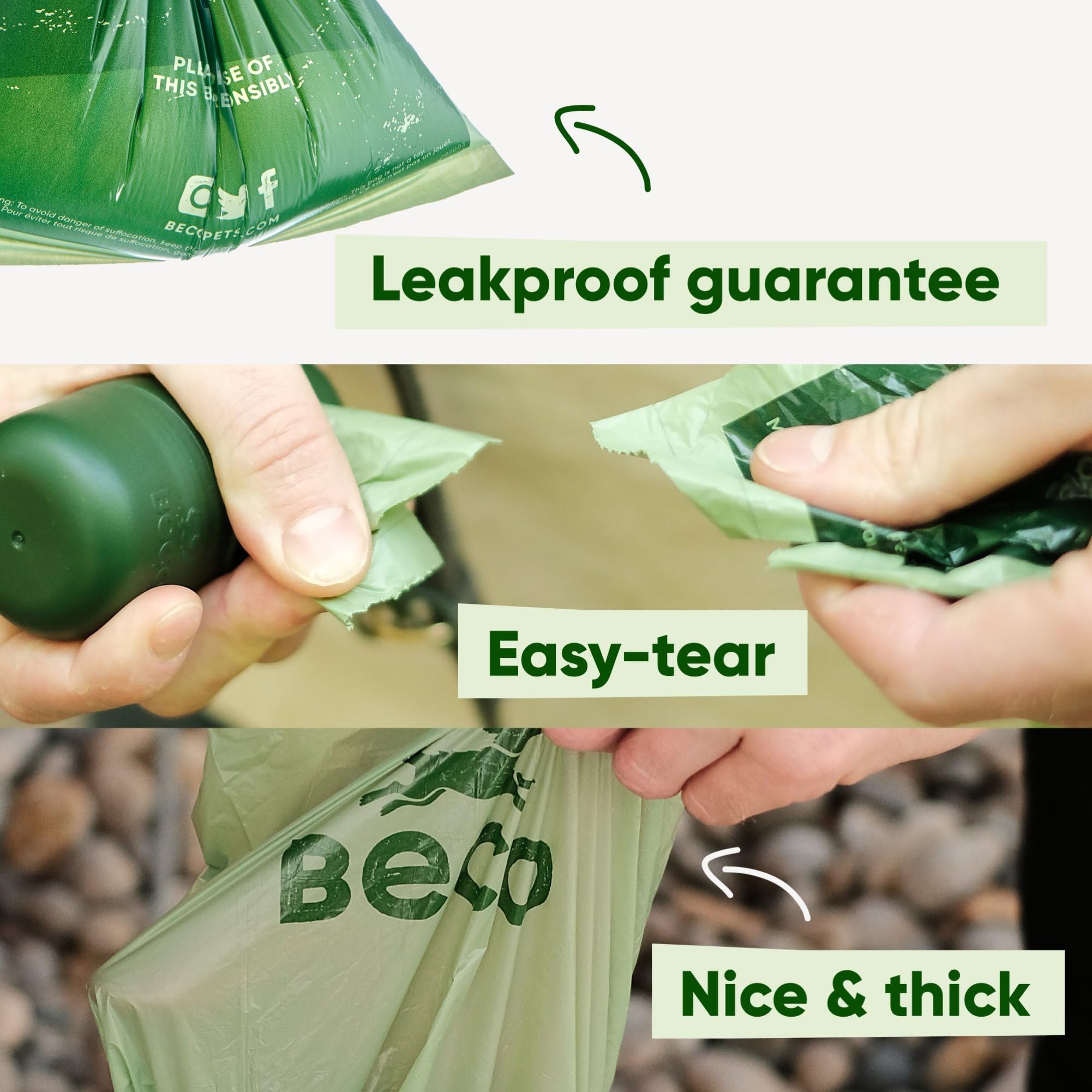 Beco Dog Poo Bags - 60 Count Mint Scented | 100% Recycled Plastic | Leakproof 4