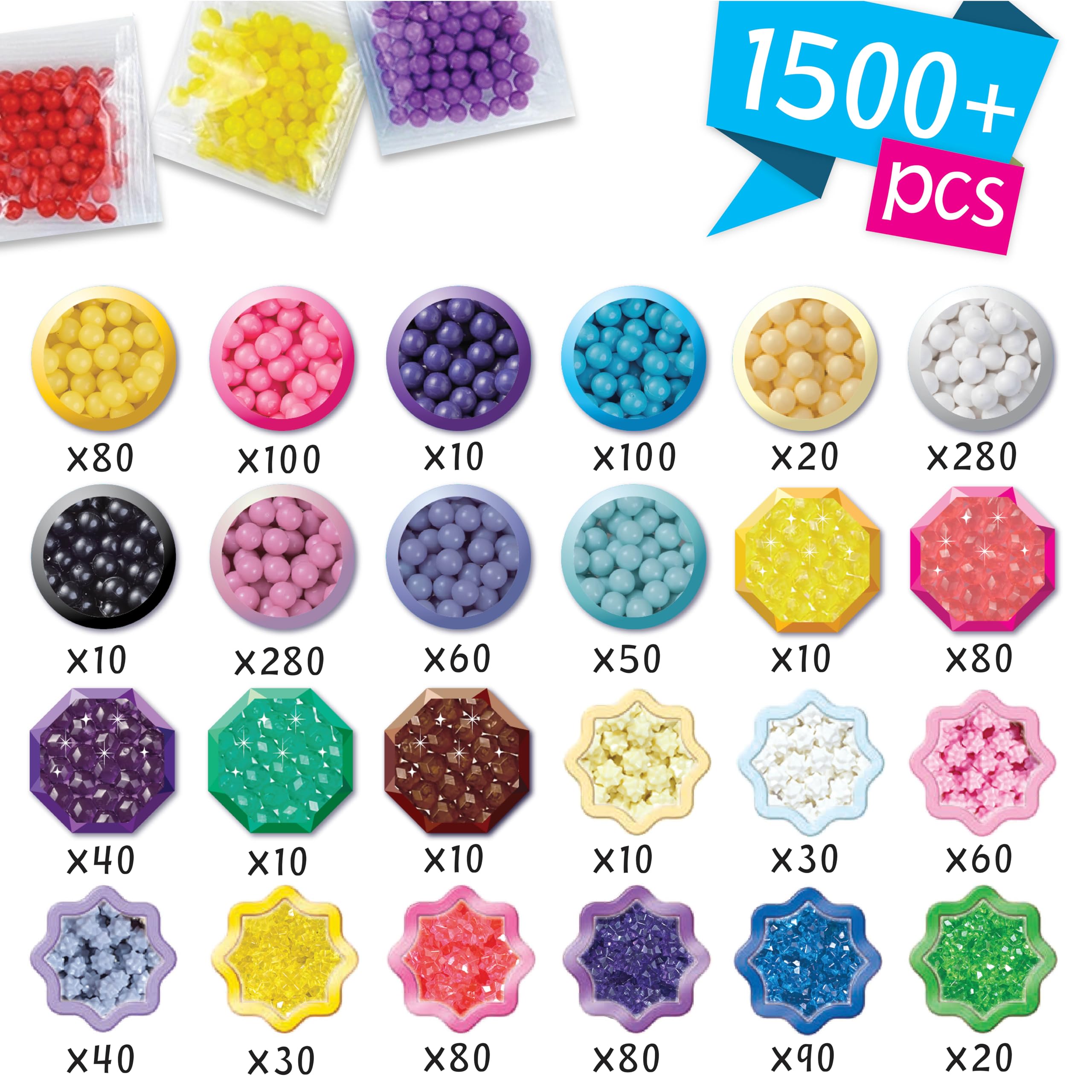 Aquabeads Mystic Unicorn Set - 1500+ Beads in 24 Colors | Ages 4+ 3