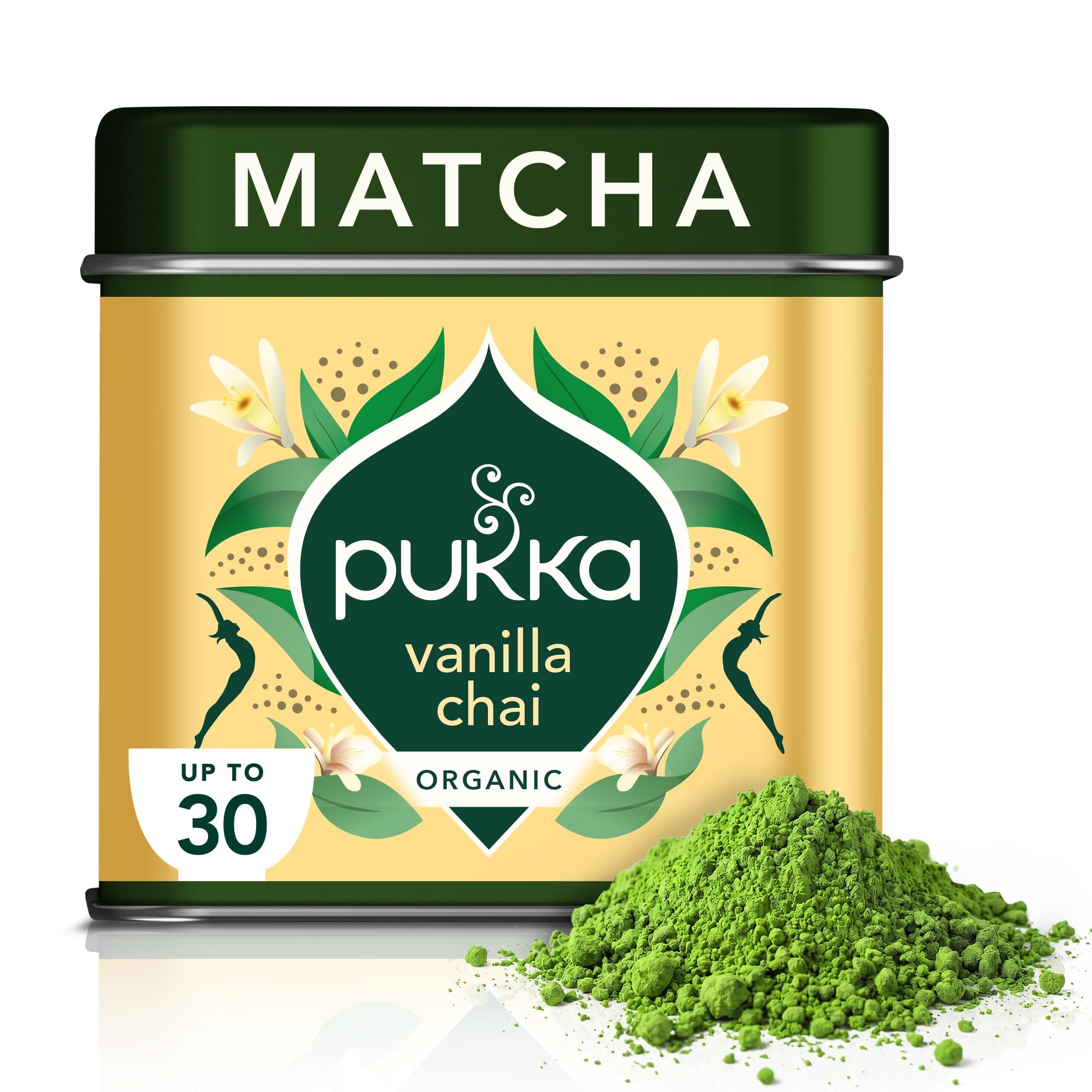Pukka Herbs Organic Matcha Vanilla Chai Powder - Warming & Aromatic | 30g | Fair for Life Certified