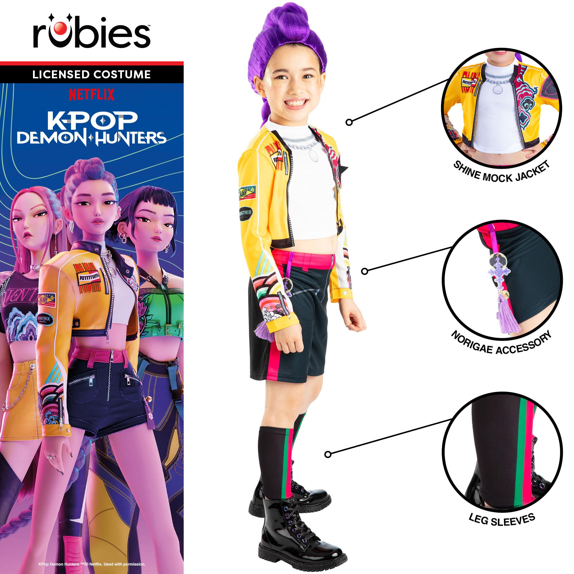 Rubies Official K-Pop Demon Hunters Rumi Child Costume - Size 6 Years | Polyester 3
