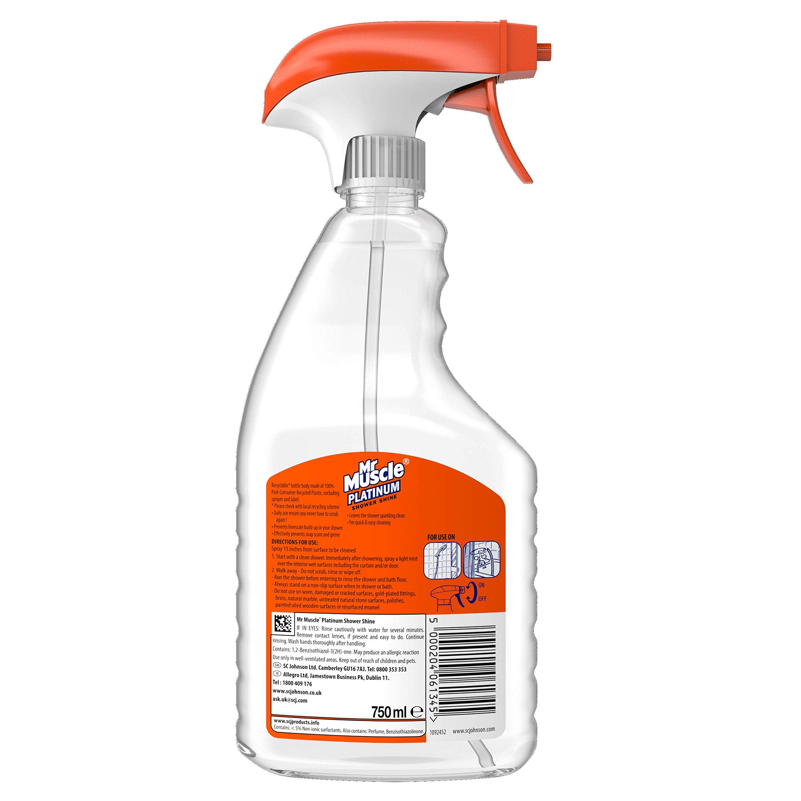 Mr Muscle Platinum Shower Shine Spray - Prevents Limescale & Soap Scum | 750 ml 2