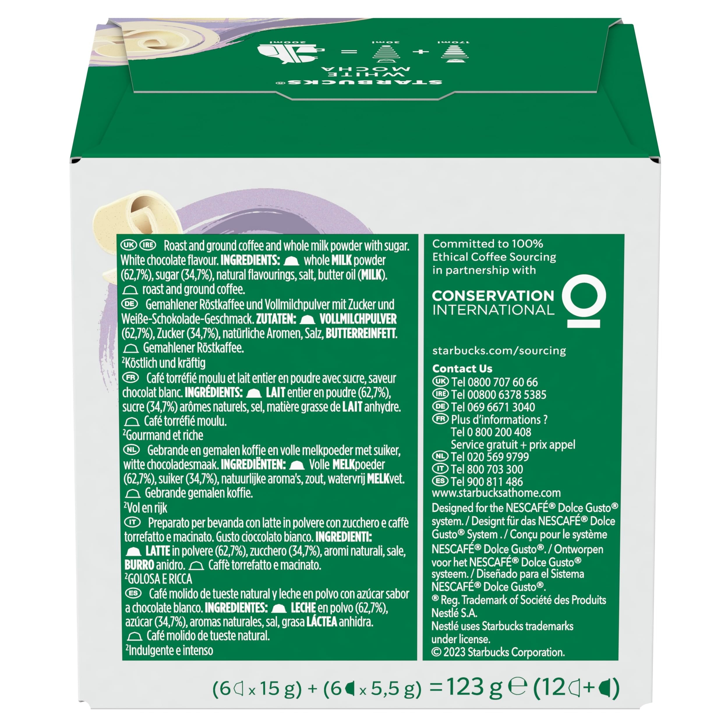 STARBUCKS White Mocha by NESCAFÉ Dolce Gusto Coffee Pods - 72 Count, White Chocolate Flavor 7