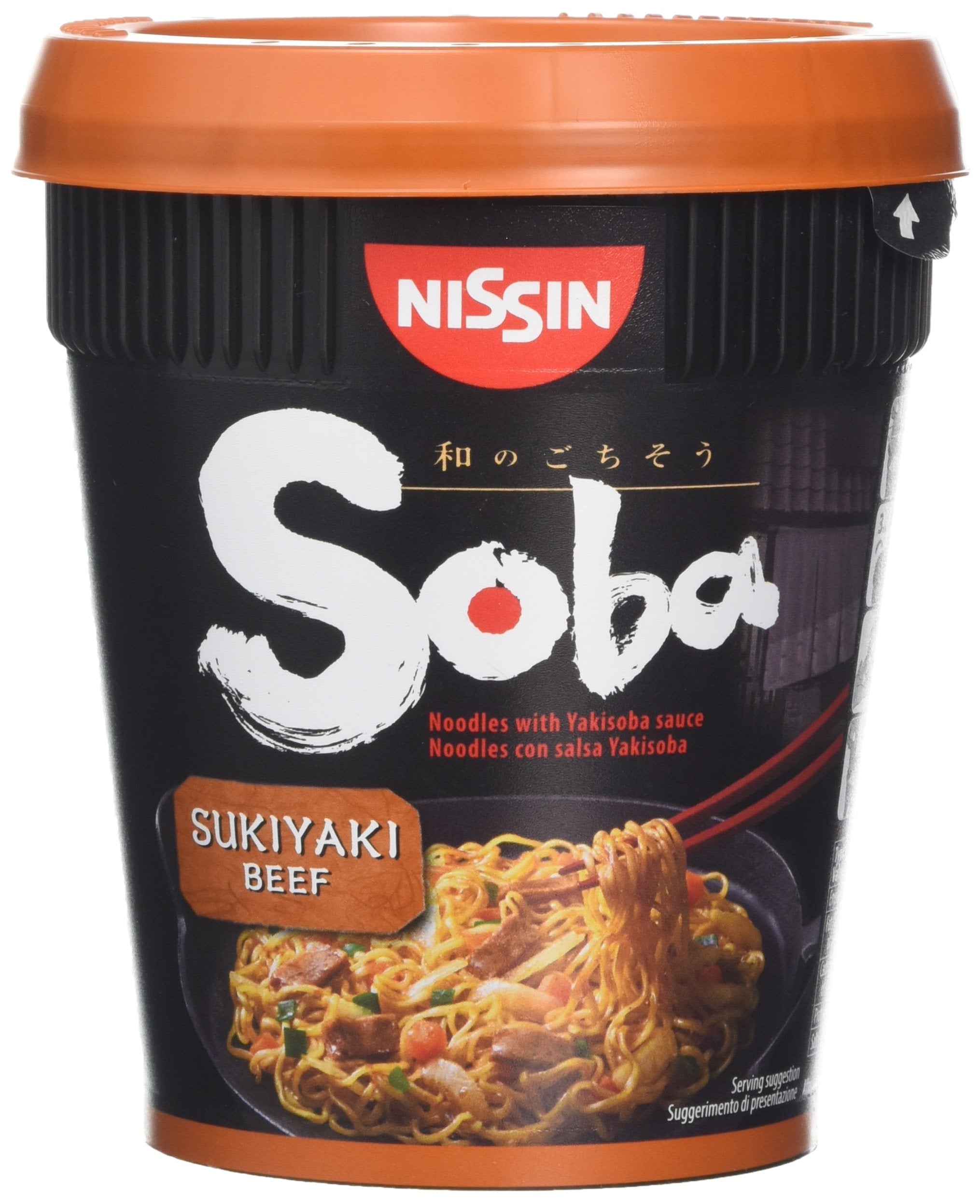 NISSIN Cup Noodles Soba Wok Style Sukiyaki Beef Flavoured Instant Noodles, Pack of 8, 712g 4