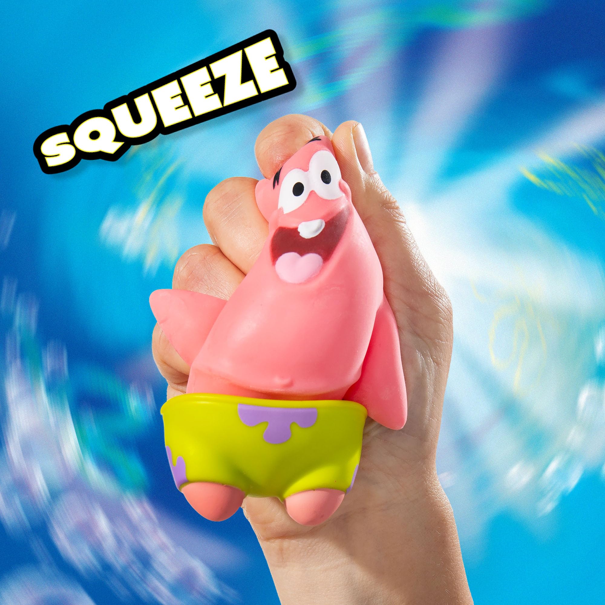 Basic Fun Stretch Armstrong Mini Patrick Star Figure - 8.5cm Stretchy Toy | Pink | Ages 4+ 6