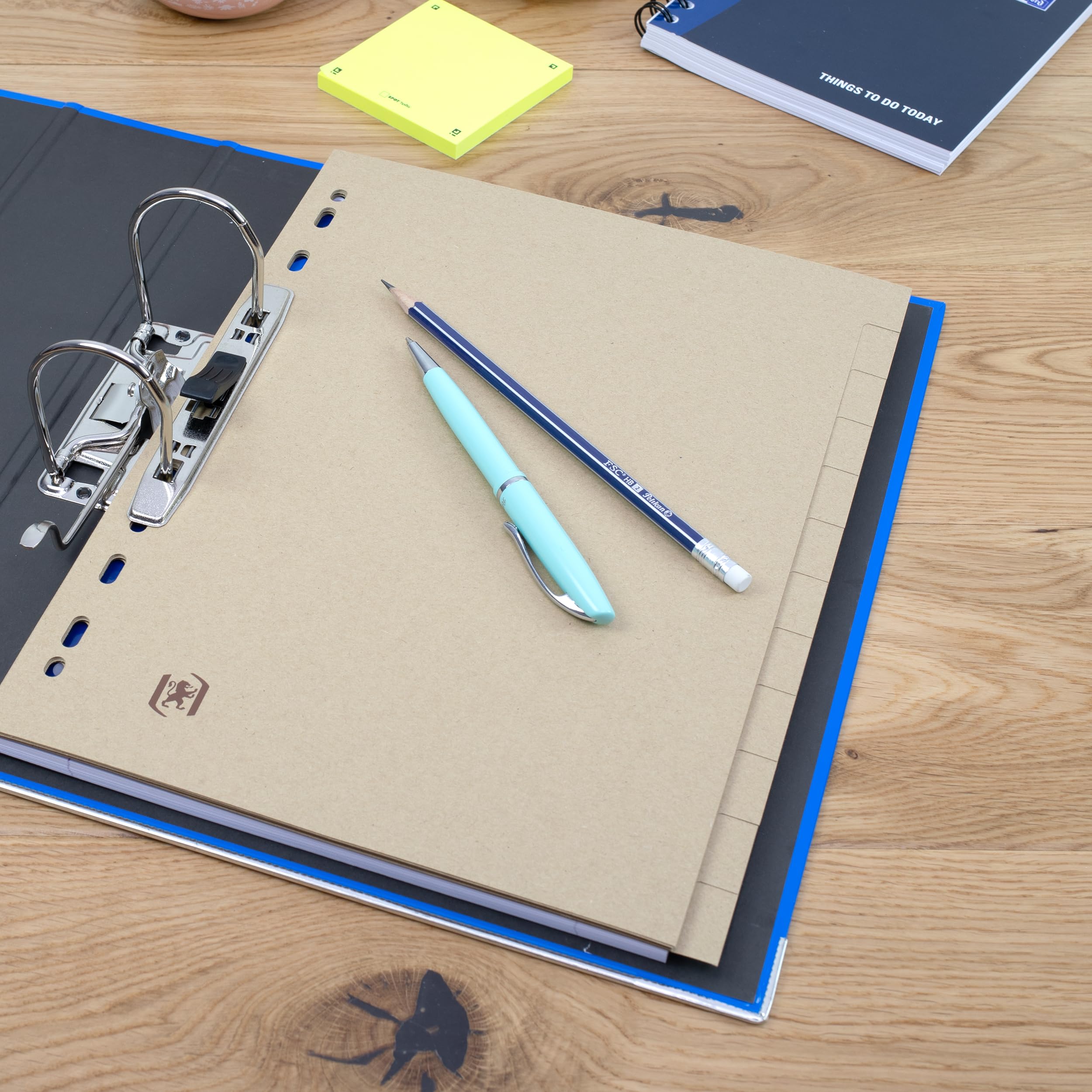 Oxford Touareg A4 Binder Dividers - 12 Tabs, Recycled Cardboard, Beige Kraft | Blue Angel Certified 7