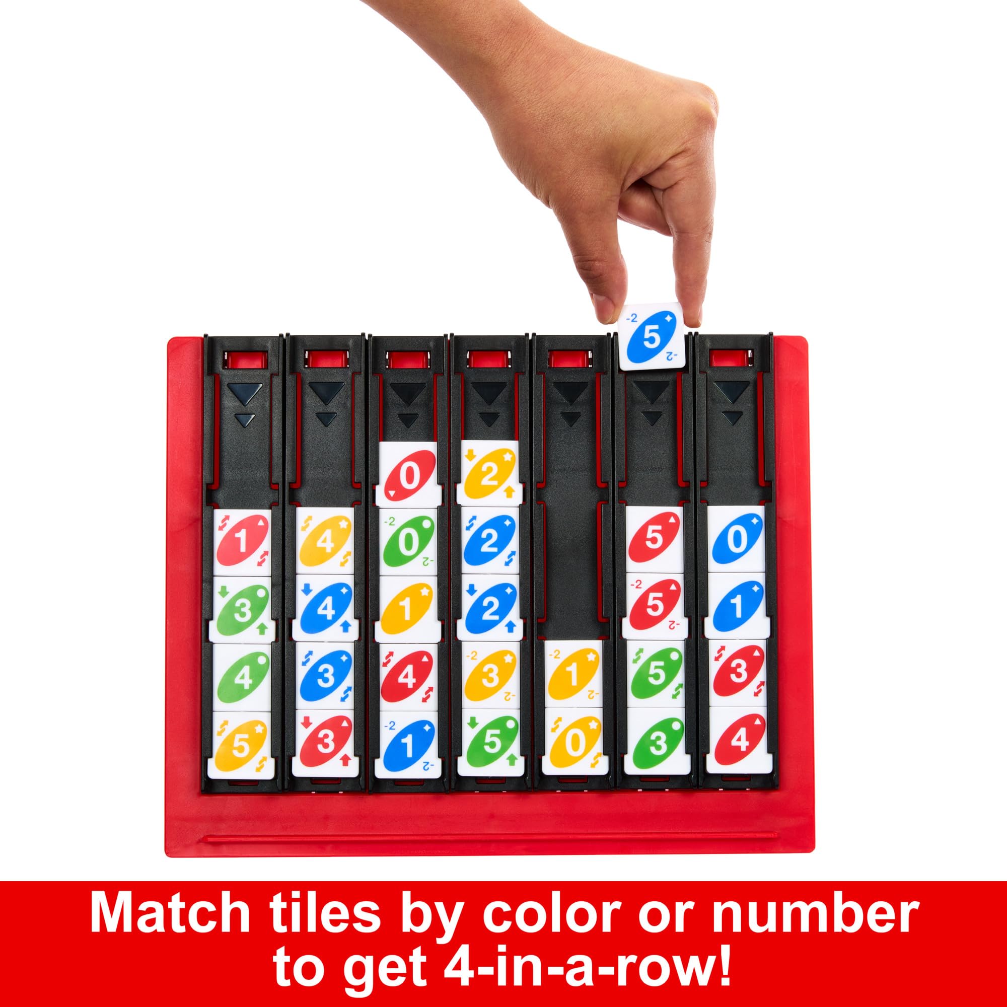 Mattel Games UNO Quatro Game - Four-in-a-Row Matching | Portable Plastic Set | Model HPF82 3