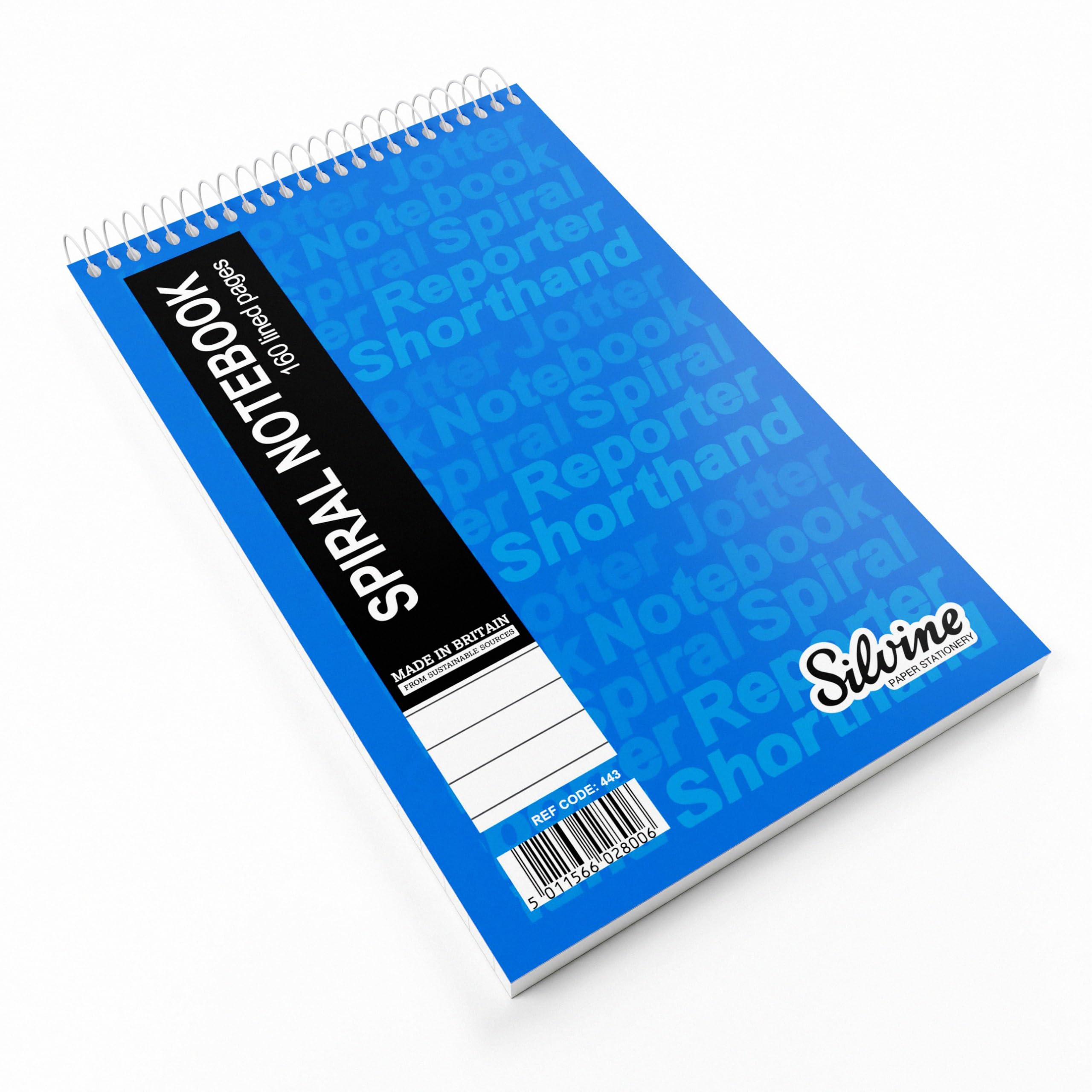 Silvine Reporter's Shorthand Notebook 8x5 Inch, 160 Pages, Blue Soft Cover | Pack of 12 3