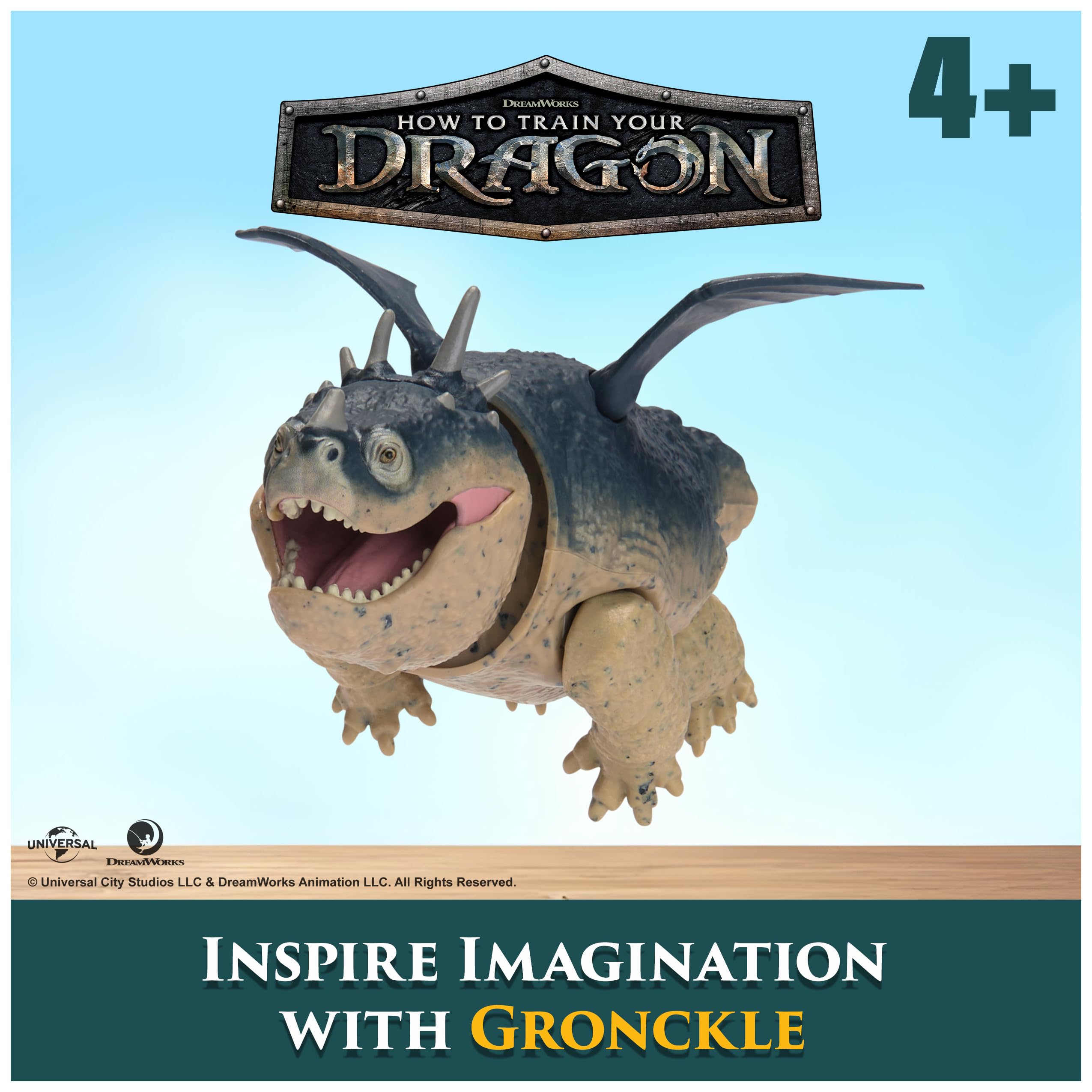 Dreamworks Dragons Gronckle Action Figure - 13 cm Collectible with Articulated Wings & Bobblehead | Age 4+ 3