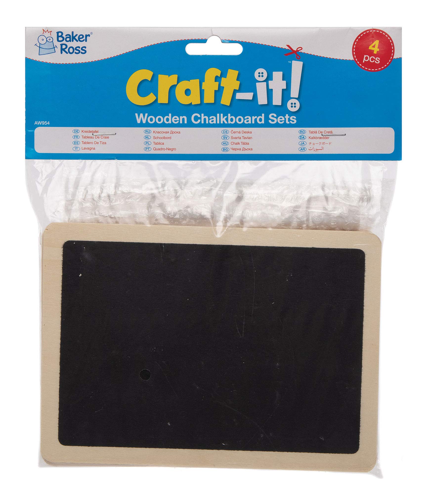 Baker Ross AW954 Wooden Chalkboards for Arts and Crafts | Pack of 4 | 17.5 x 13 cm 3