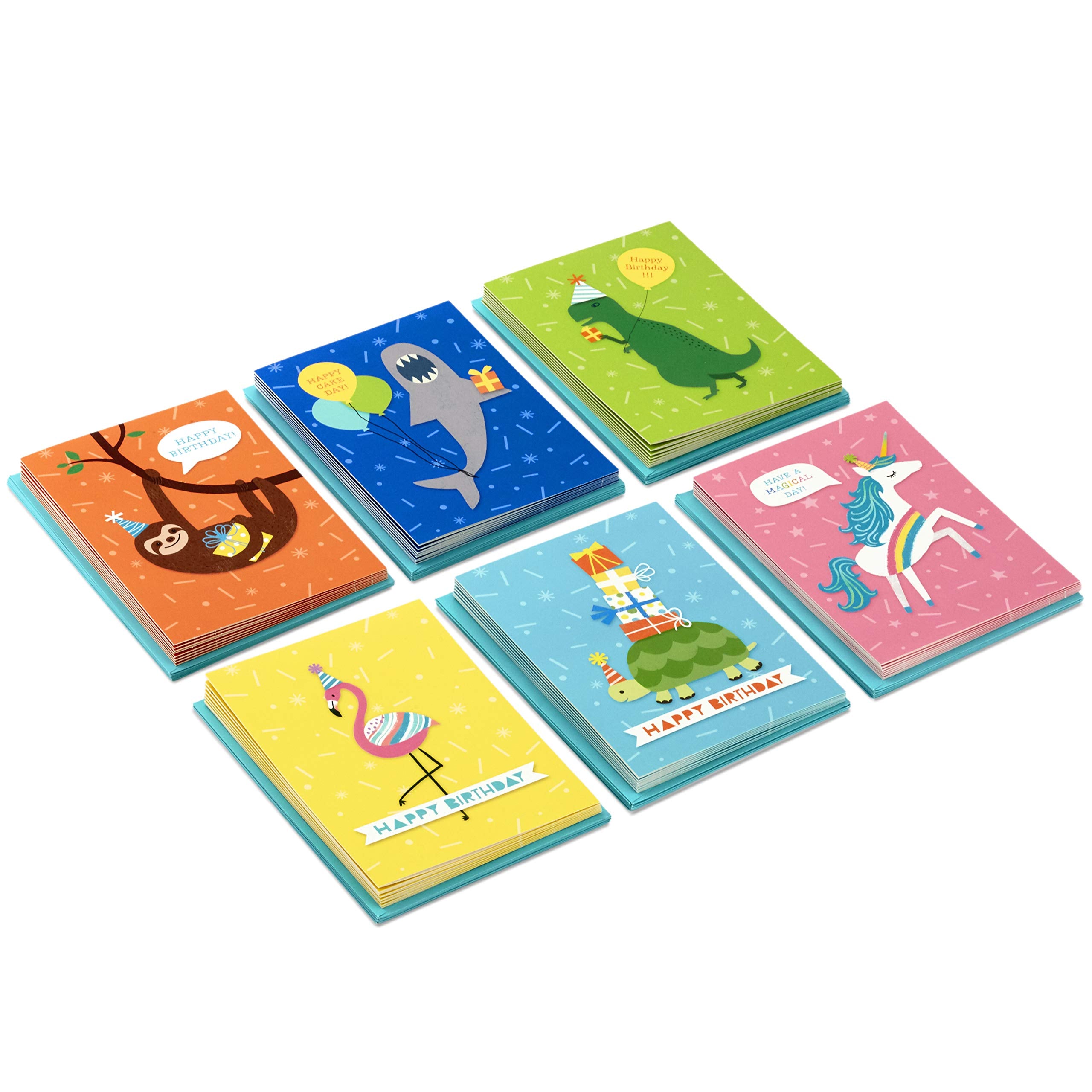 Hallmark Kids Birthday Cards Assortment - 48 Cards, 6 Designs, Blank Inside | 3.75" x 5.2" 3