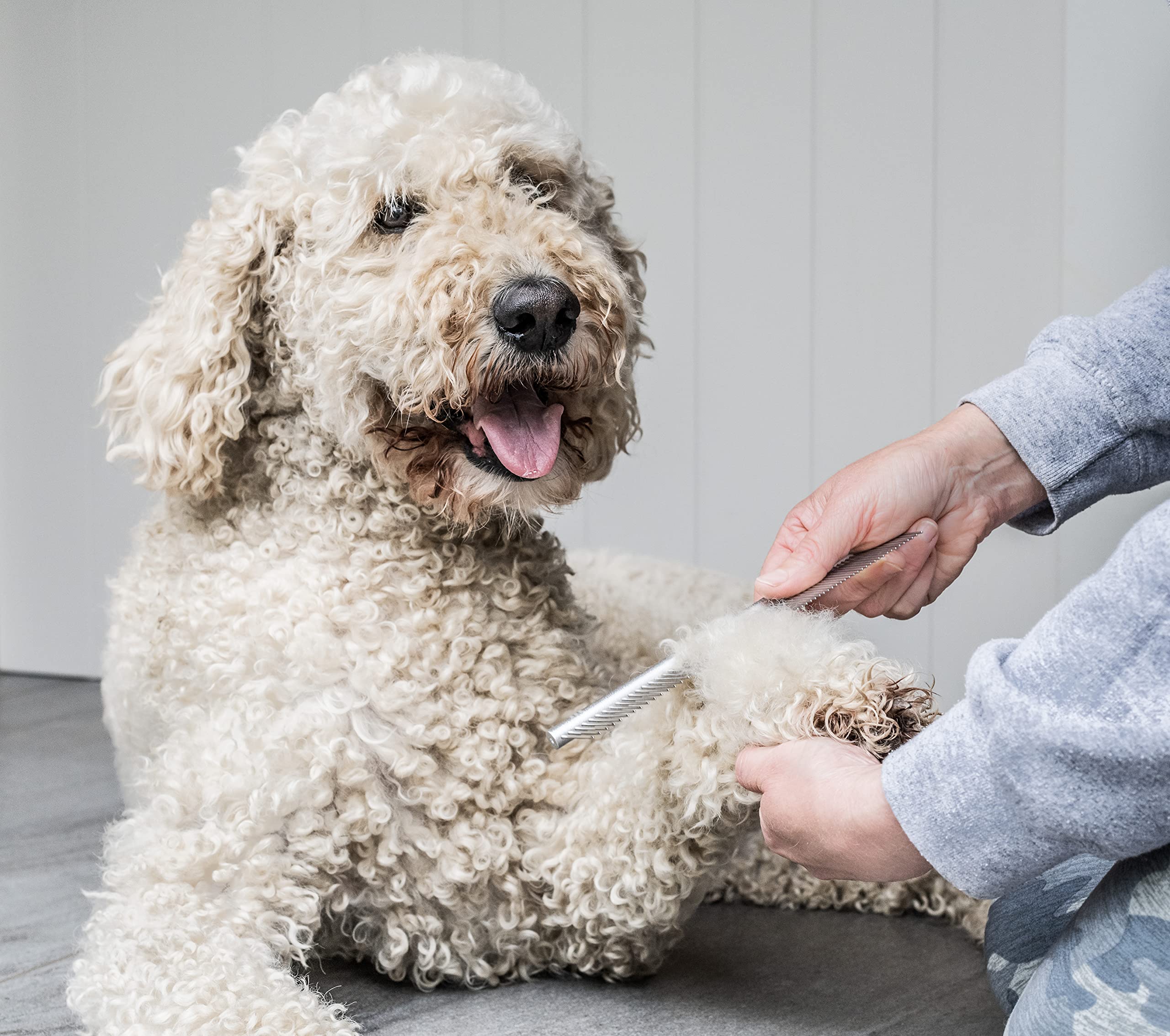 Mikki Dog Brush Set: Stainless Steel Comb & Hard Pin Slicker for Doodles | Small Size 3