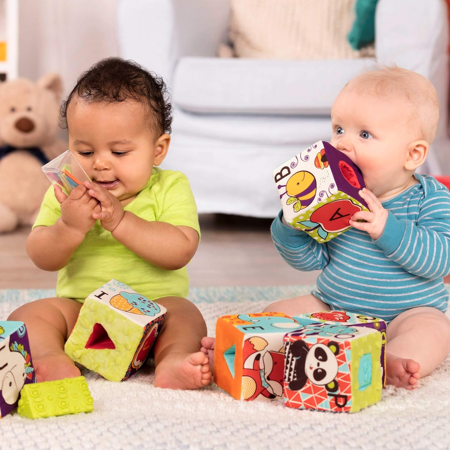 B. Toys ABC Block Party - Soft Fabric Building Blocks for Toddlers 6 Months+ 8