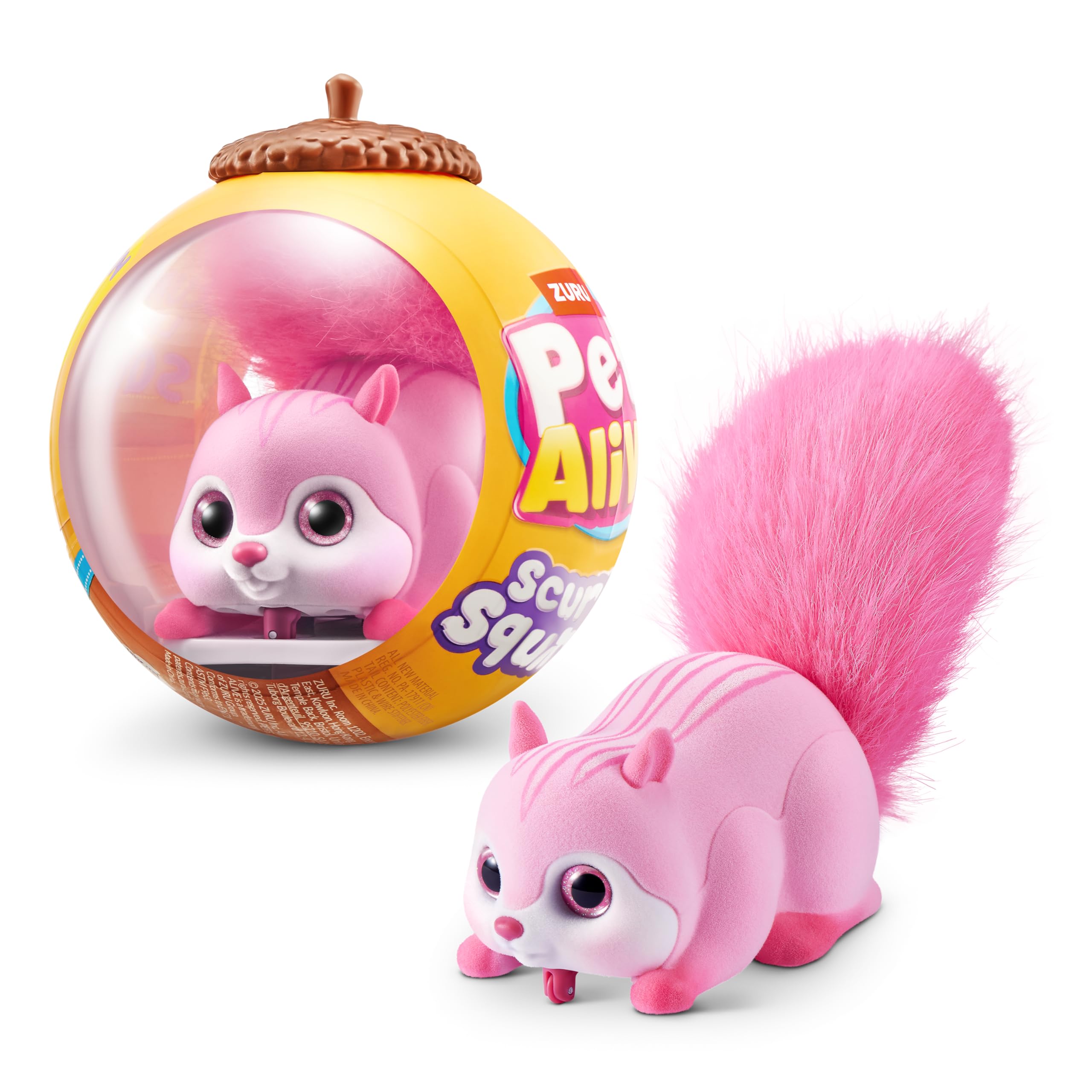 Pets Alive Scurry'n Squirrel - Interactive Robotic Pet Toy | Ages 2+ | Pink