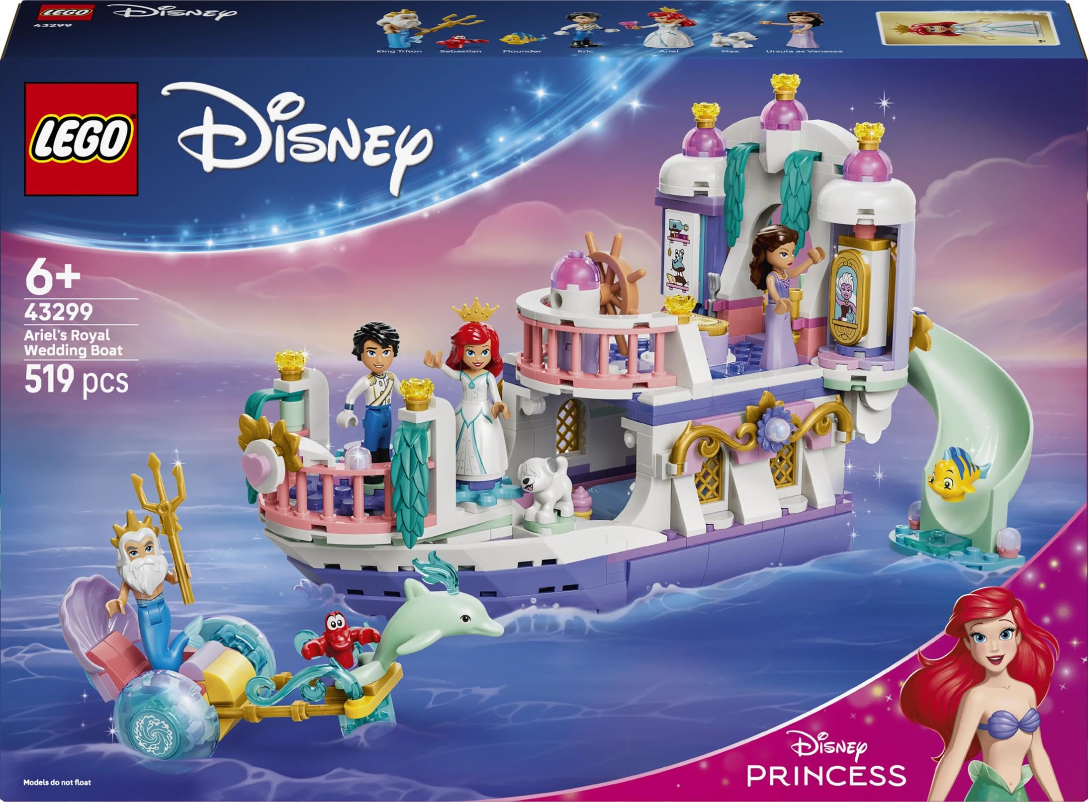 LEGO Disney Princess Ariel's Royal Wedding Boat Toy Set 43299 | Ages 6+ 5