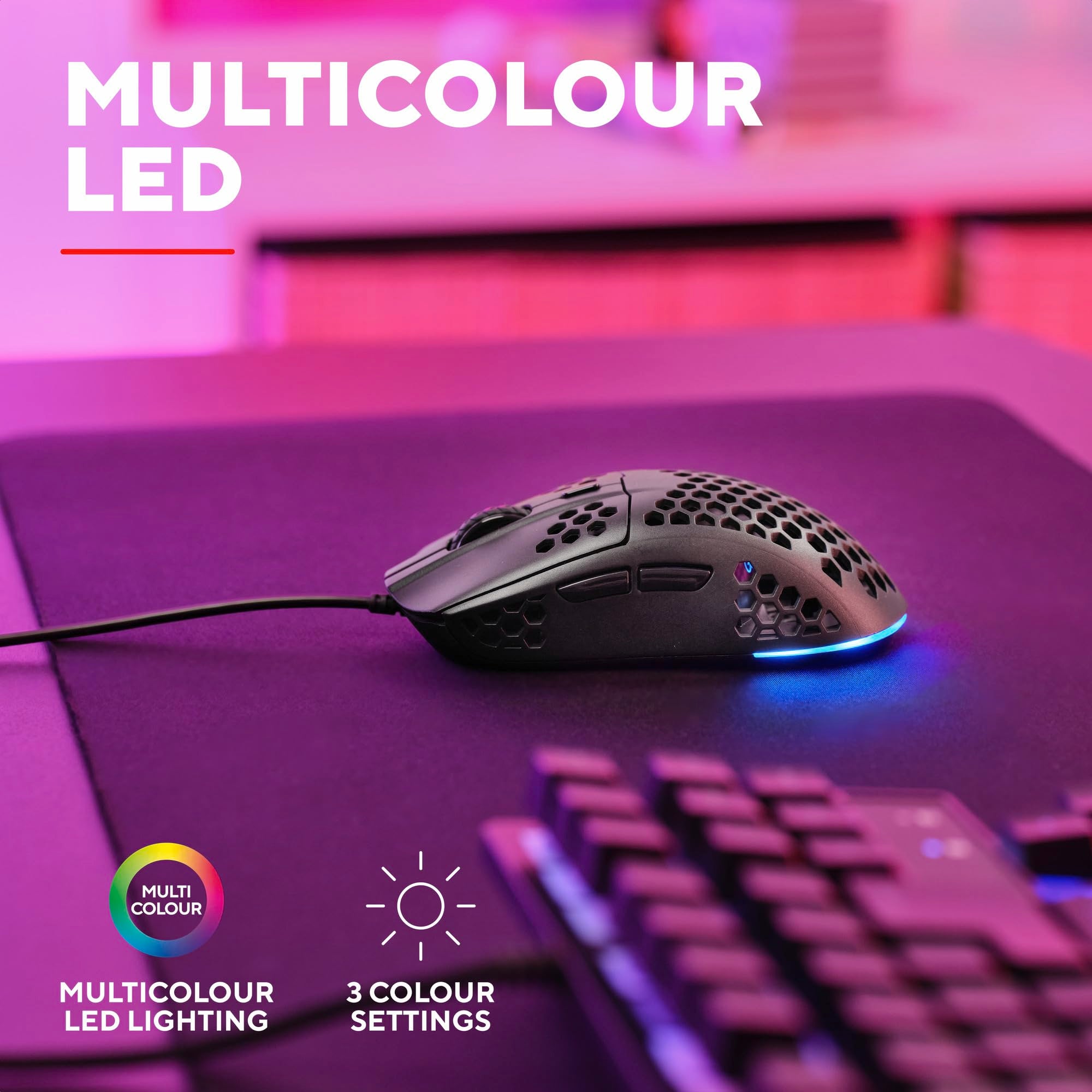 GXTrust Gaming Mouse GXT 928 Helox - 65g Ultra Lightweight | Adjustable DPI (200-6400) | RGB Lighting 6