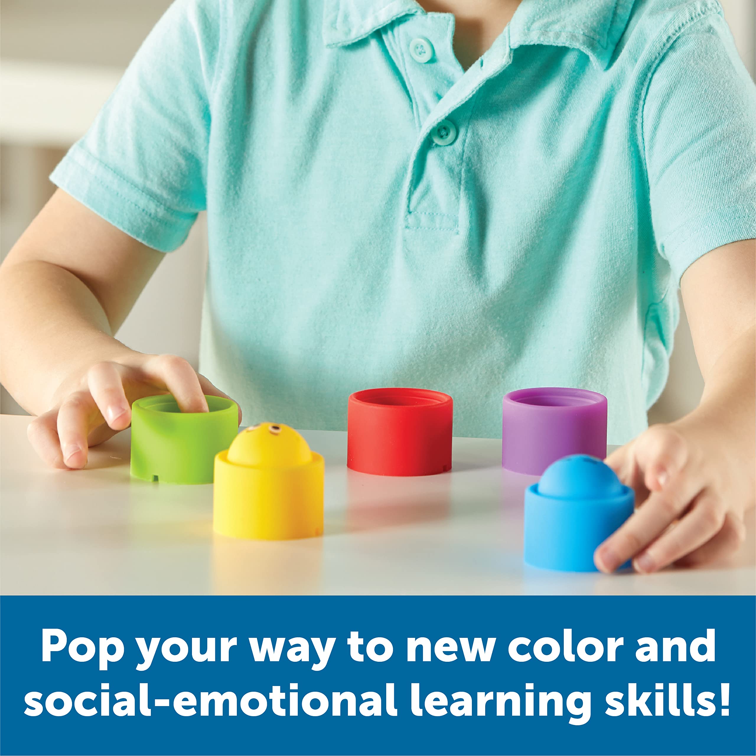Learning Resources Rainbow Emotion Fidget Poppers - 5-Piece SEL Sensory Toy for Ages 3+ 6