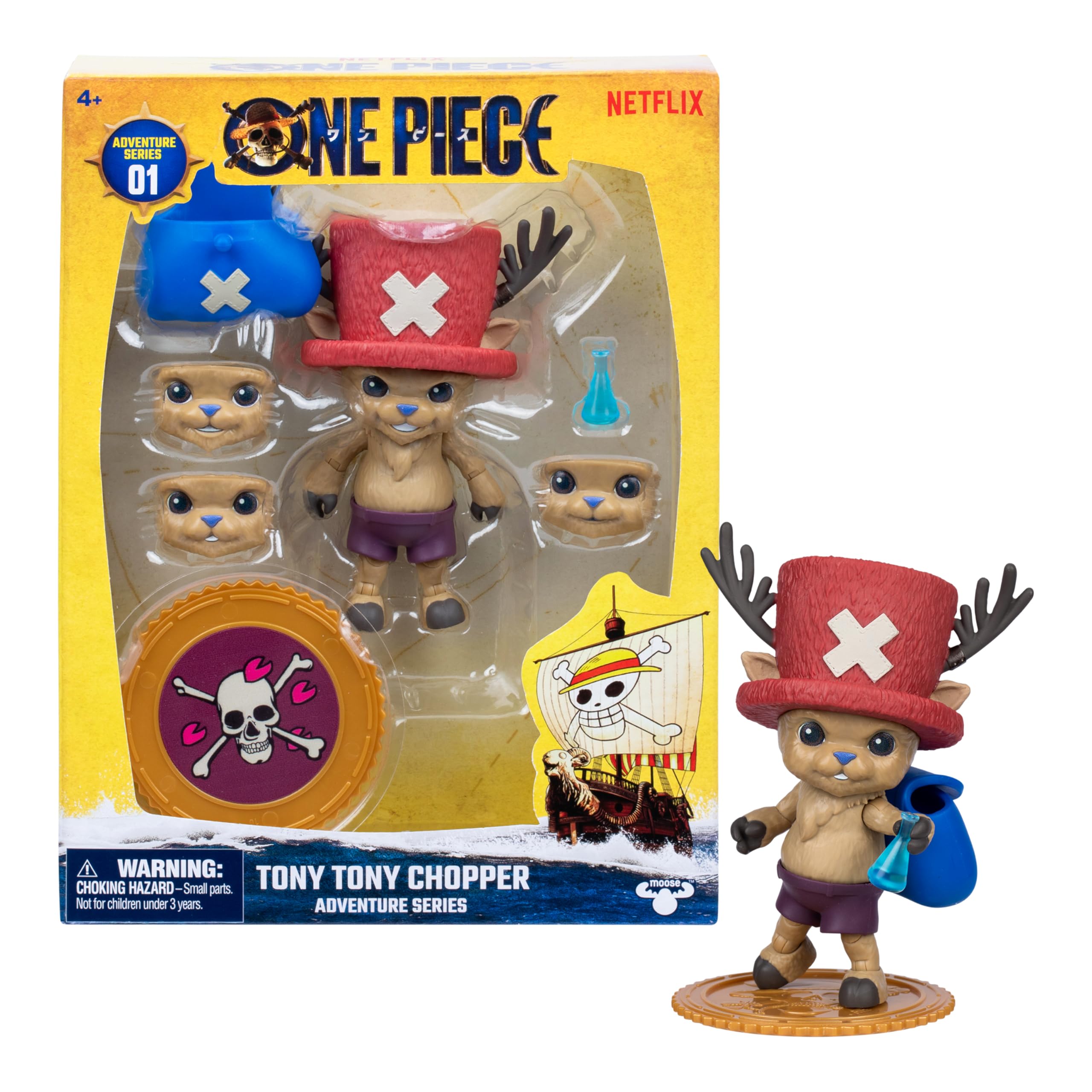 One Piece Tony Tony Chopper Action Figure - 4" (10 cm) with 6 Accessories | 16 Points of Articulation
