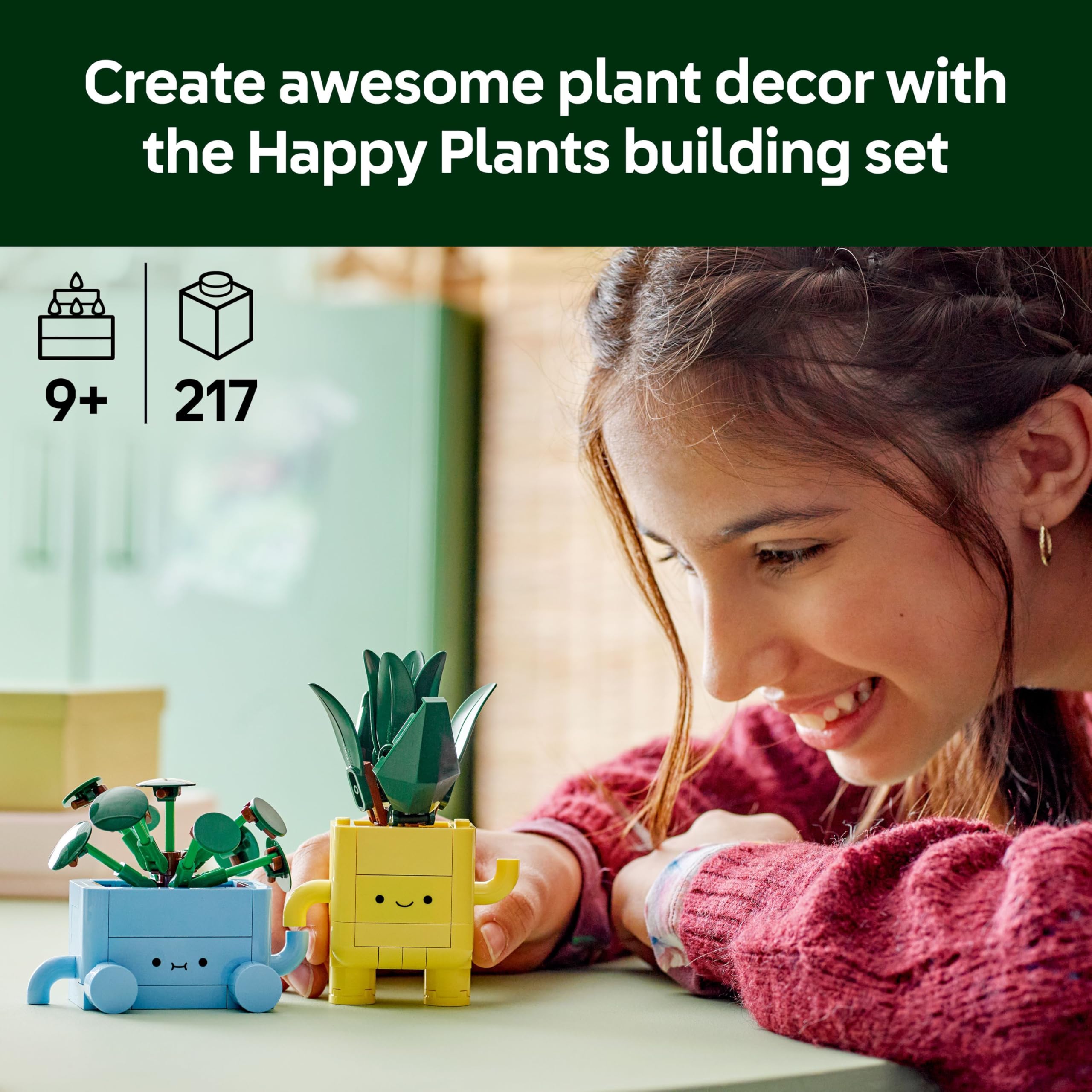 LEGO Botanicals Happy Plants 10349 Building Set for Ages 9+ | Interchangeable Pots