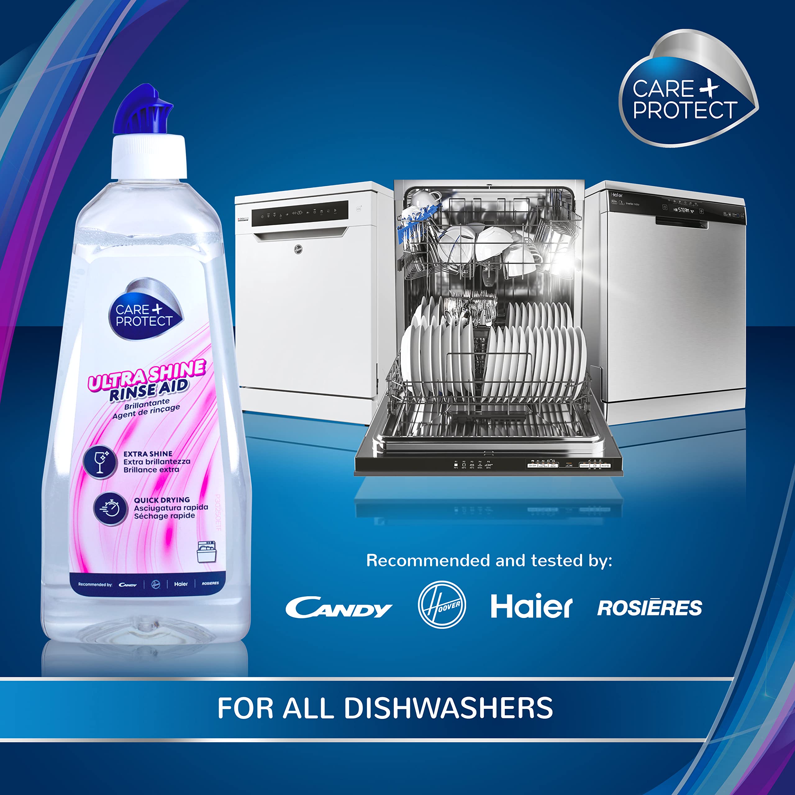 CARE + PROTECT Ultra Shine Universal Rinse Aid for Dishwasher - 500ml | Unscented | Faster Drying 6
