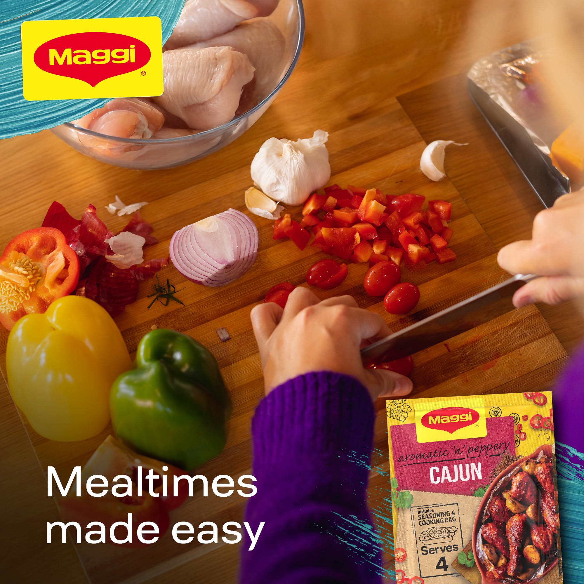 MAGGI So Juicy Cajun Chicken Recipe Mix - Tender & Juicy Chicken Flavor | 38g Sachet 3