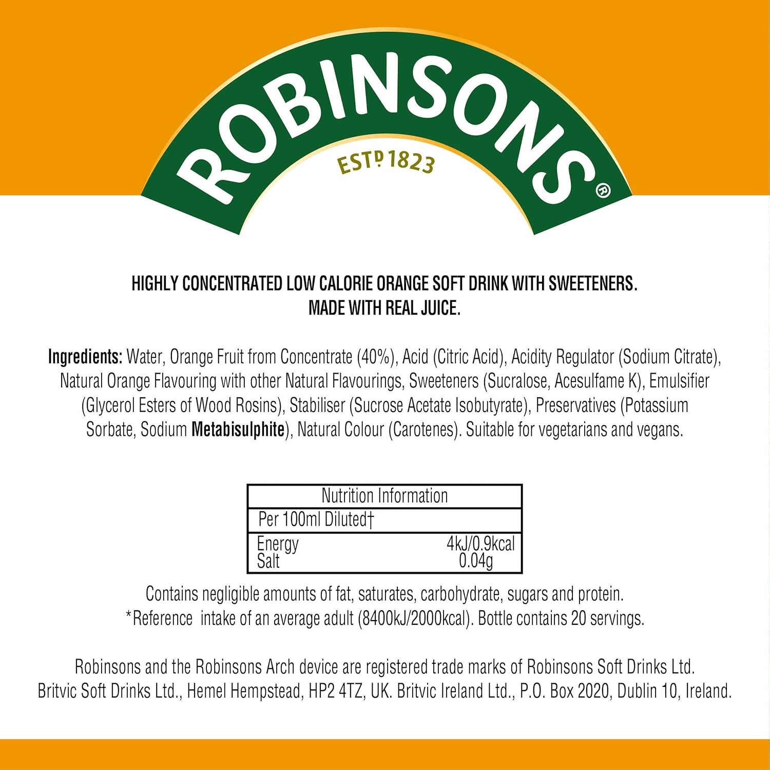 Robinsons Mini-Orangengeschmackskonzentrat ohne Zuckerzusatz, kalorienarm, 6er-Pack (je 66 ml) 5