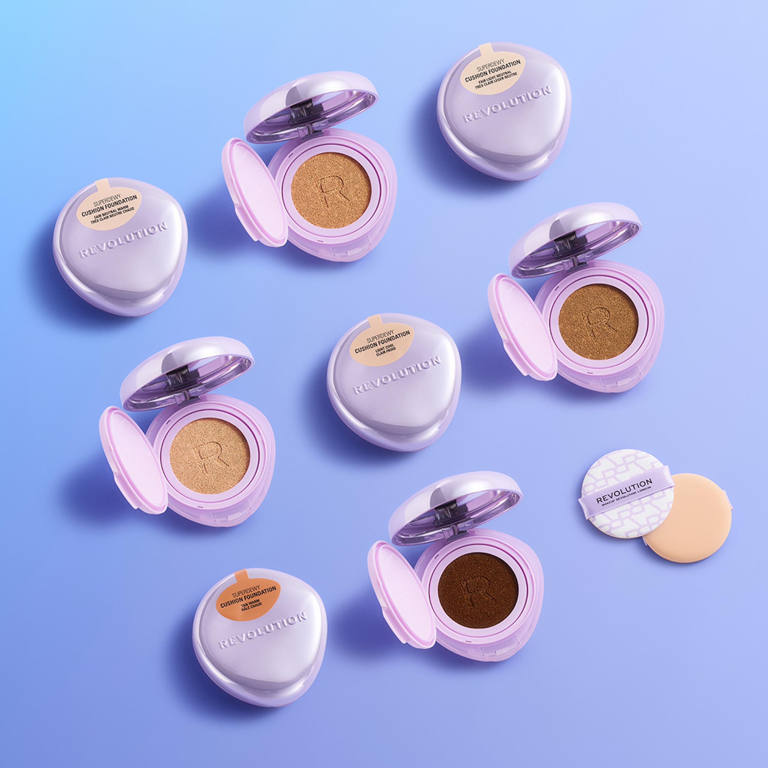 Revolution Beauty London Superdewy Cushion Foundation - Buildable Coverage | Hydrating | Light Neutral 5