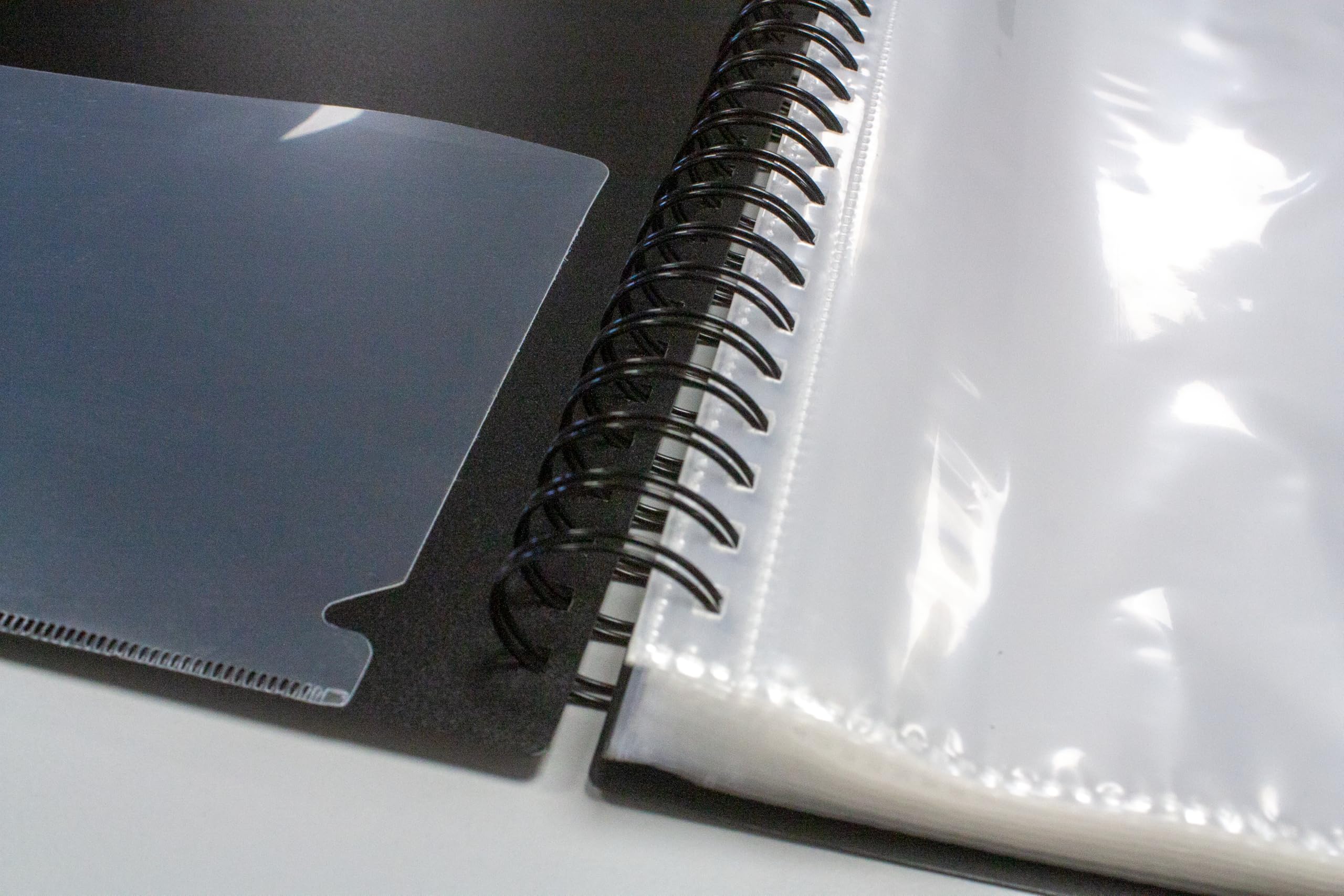 eco-eco A4 Spiral Bound Display Book - 80 Pockets, 90% Recycled, Black | Personalizable Sleeve